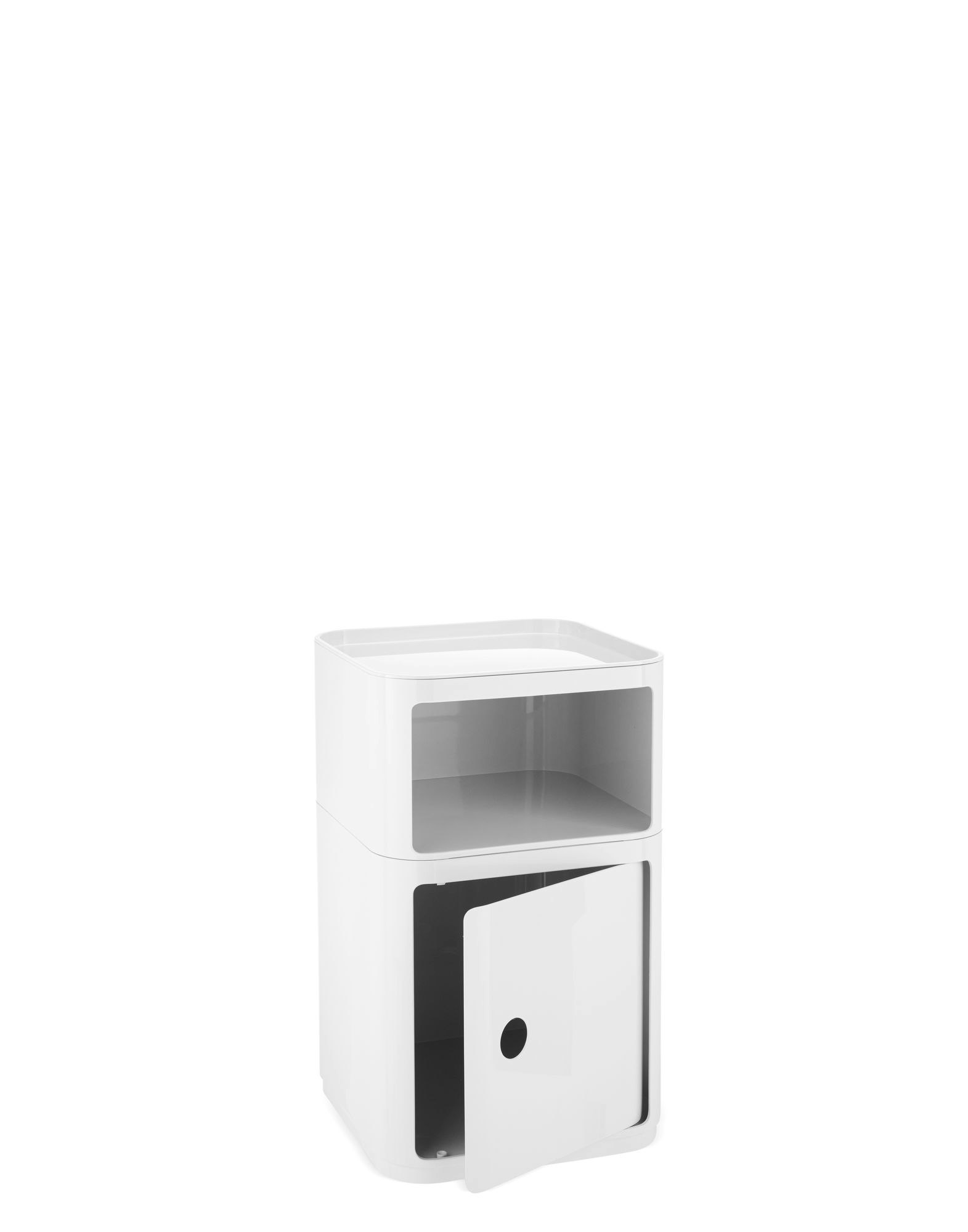 A Componibili Classic Modular in white viewed from an angle.