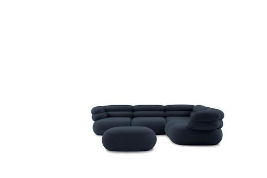 Biboni Corner Sectional Sofa Ottoman