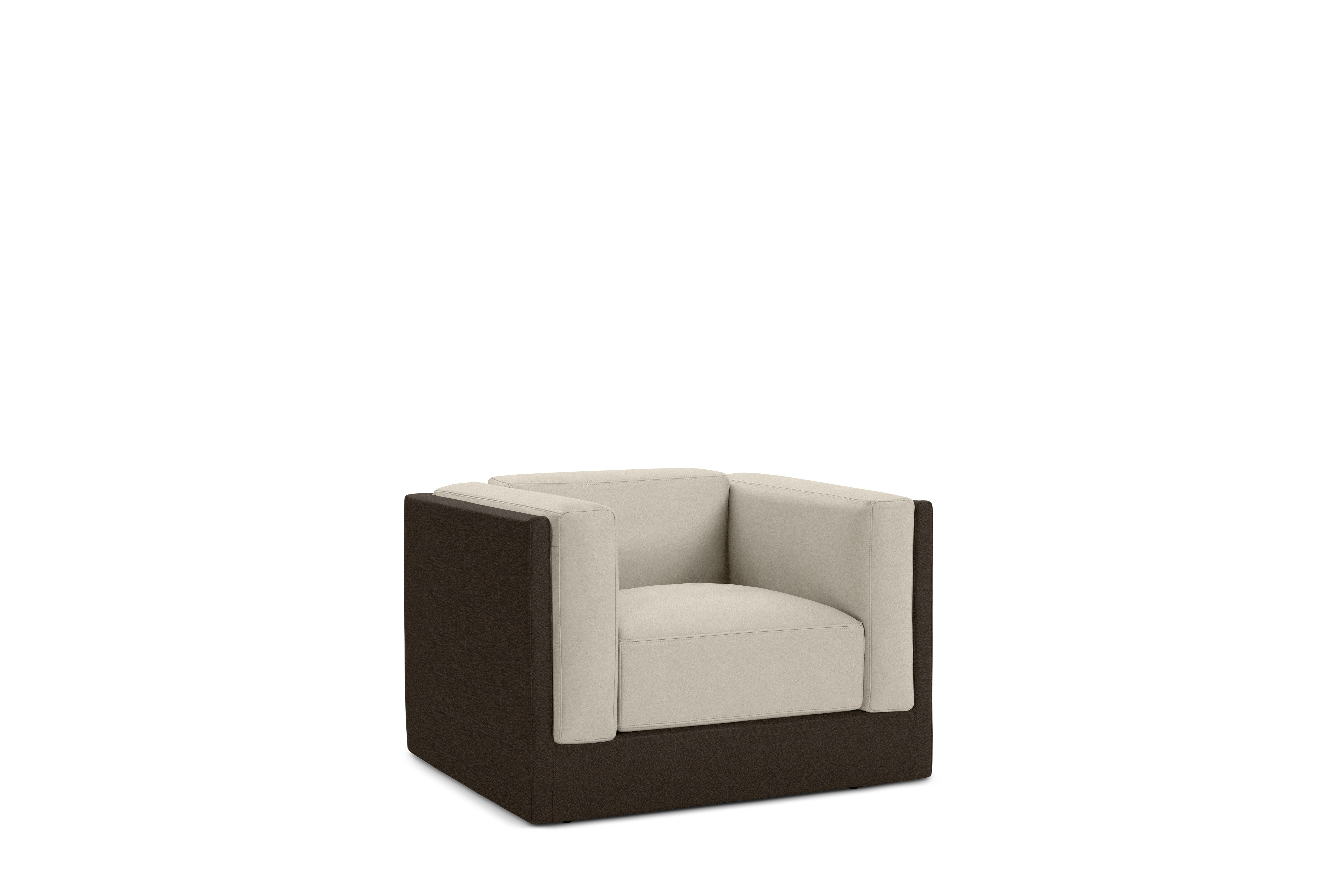 Symme Armchair - Leather Frame, Prone Leather, Java, Prone Leather, Timbre
