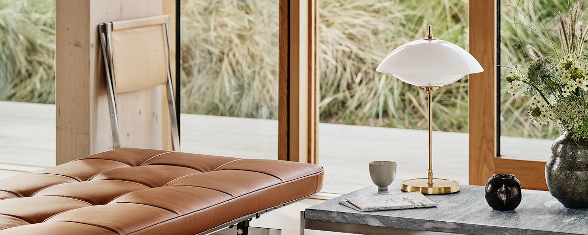 Clam Table Lamp in a living room setting