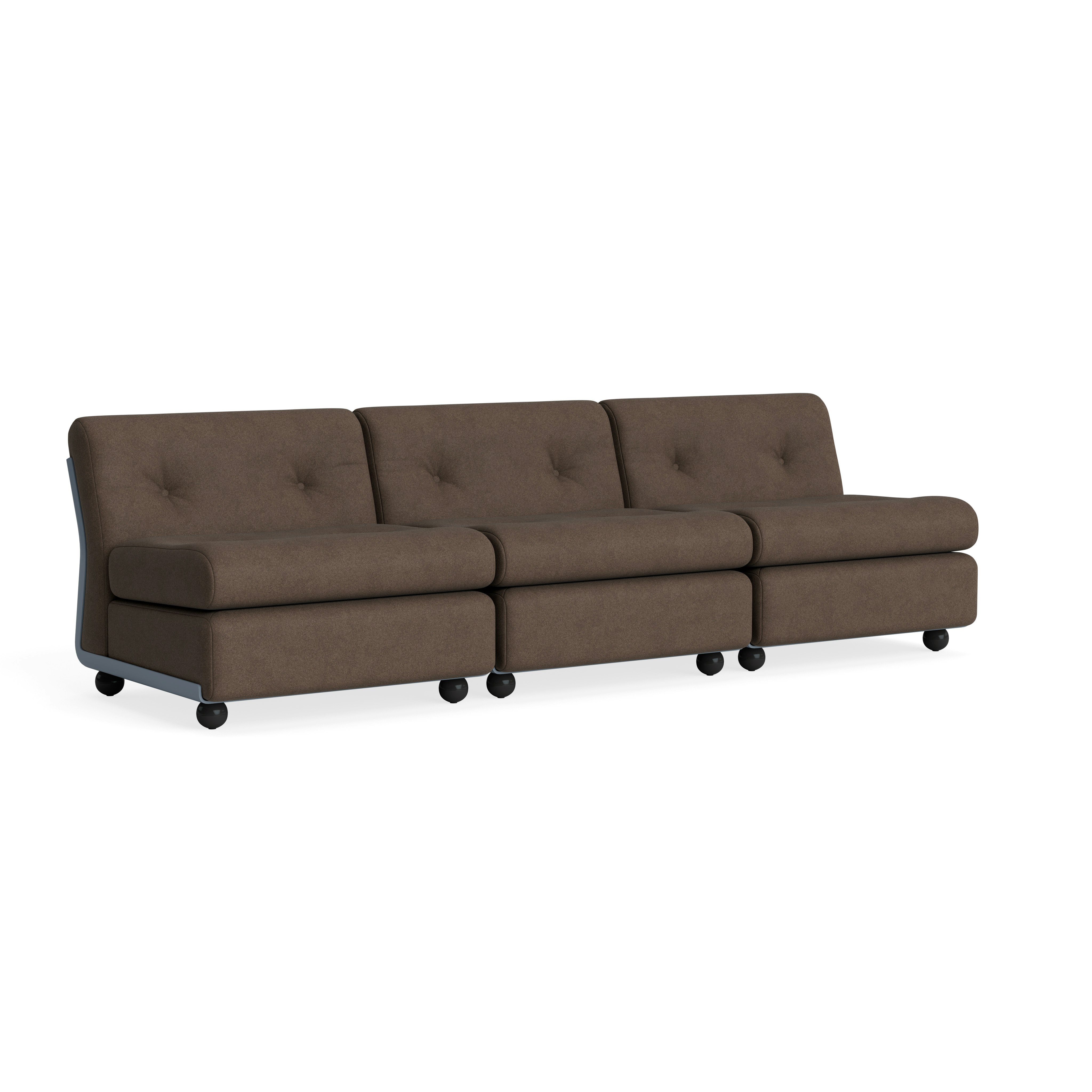 Amanta Sofa - Three Seater, Pecora, Chocolate , Frost Blue