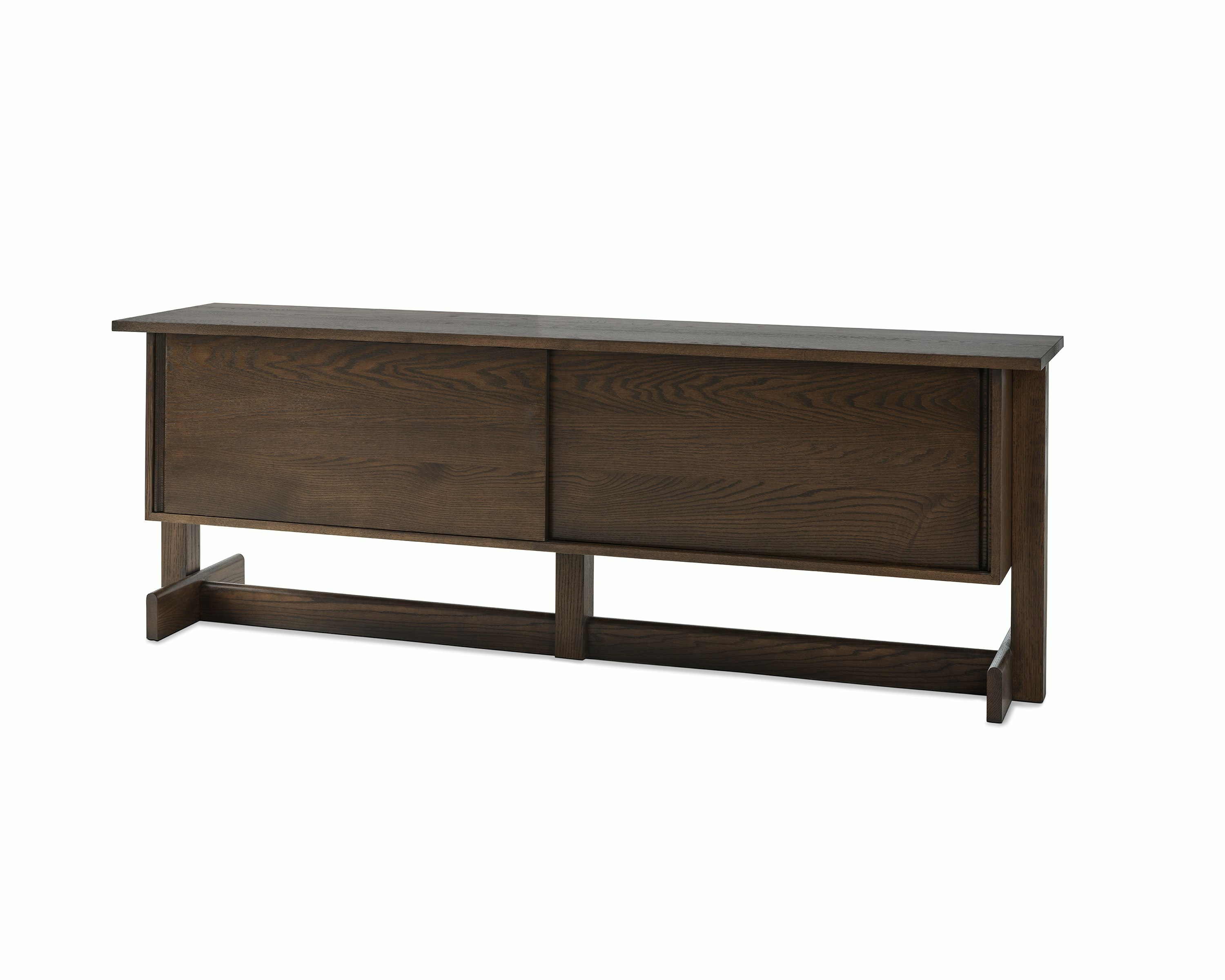Land Storage, Credenza 85", Umber on Oak