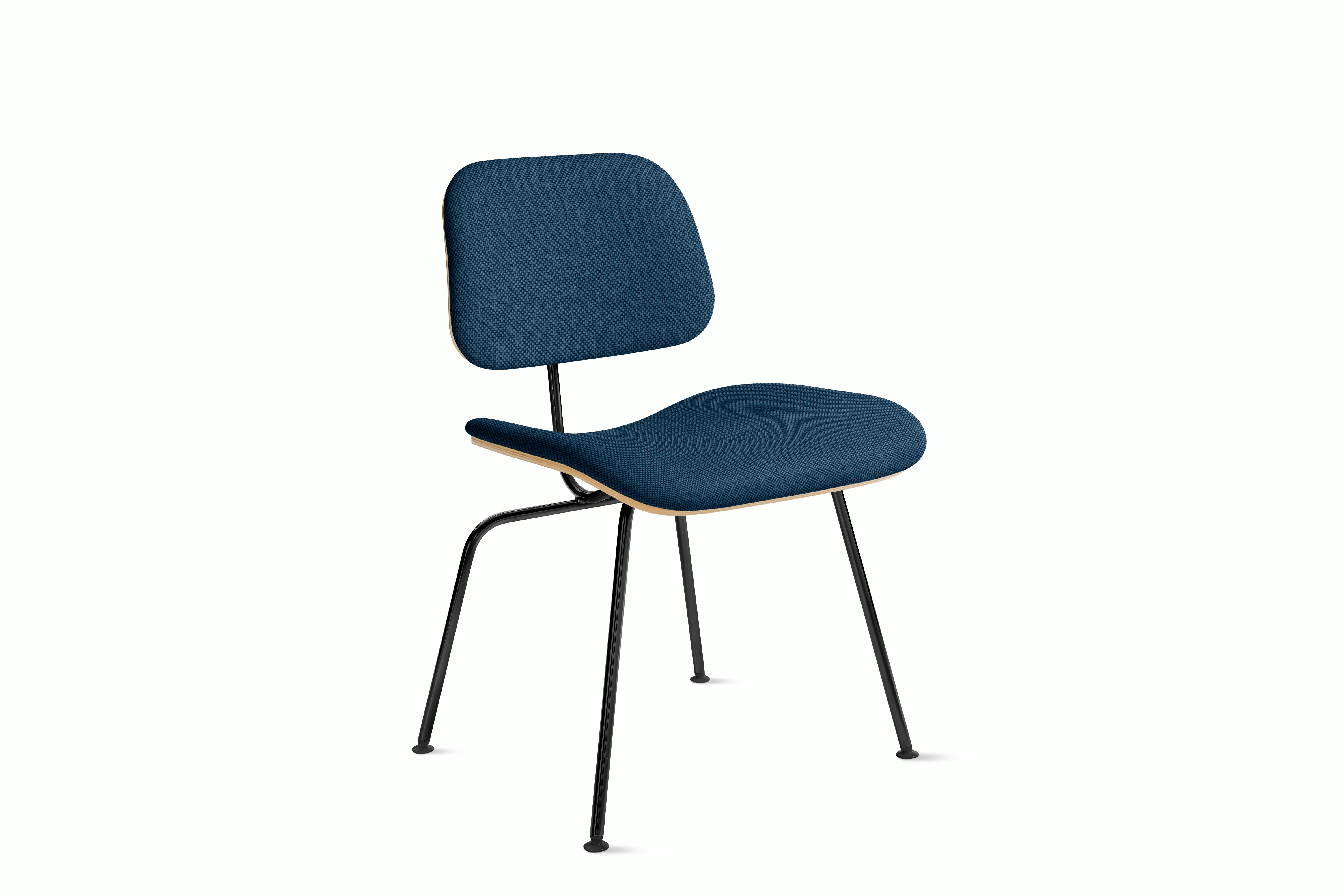 Eames Molded Plywood DCM Walnut Frame Mode - Denim,  Black Leg
