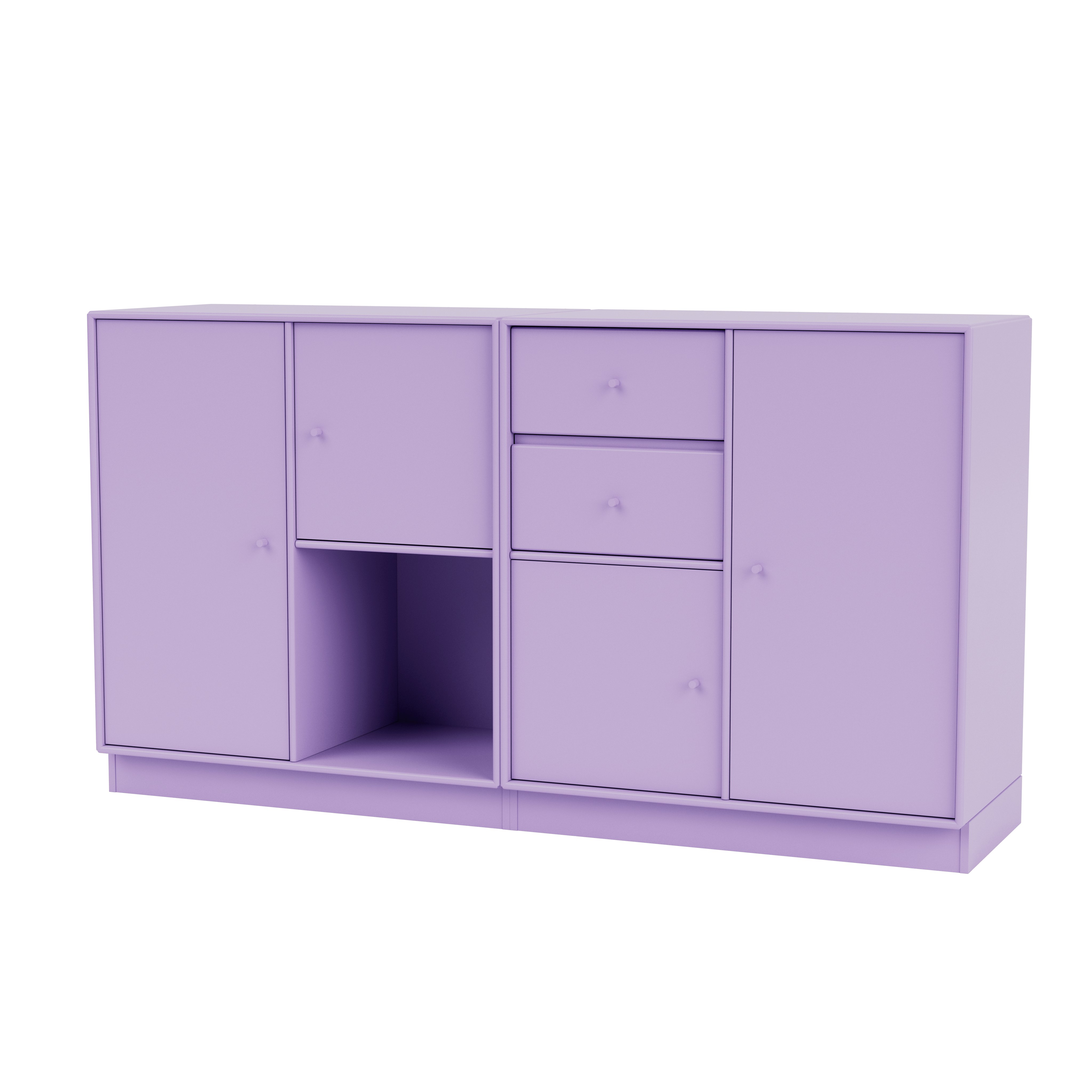 Couple Console - Rectangle, 15", Plinth, With Doors, With Drawers, Iris