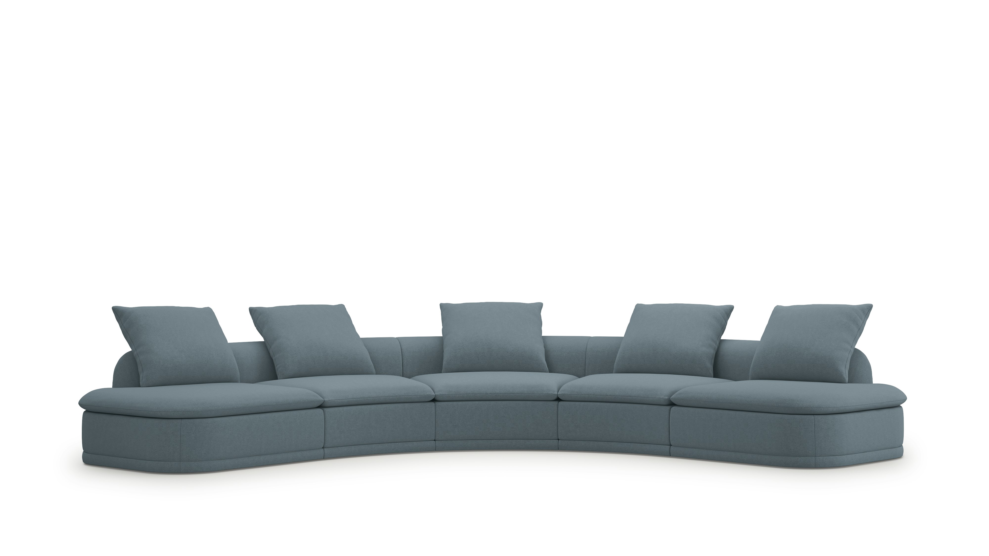 Atlason Composed Modular Sofa Corner Sectional - Curve, Crypton Sintra Velvet, Steel