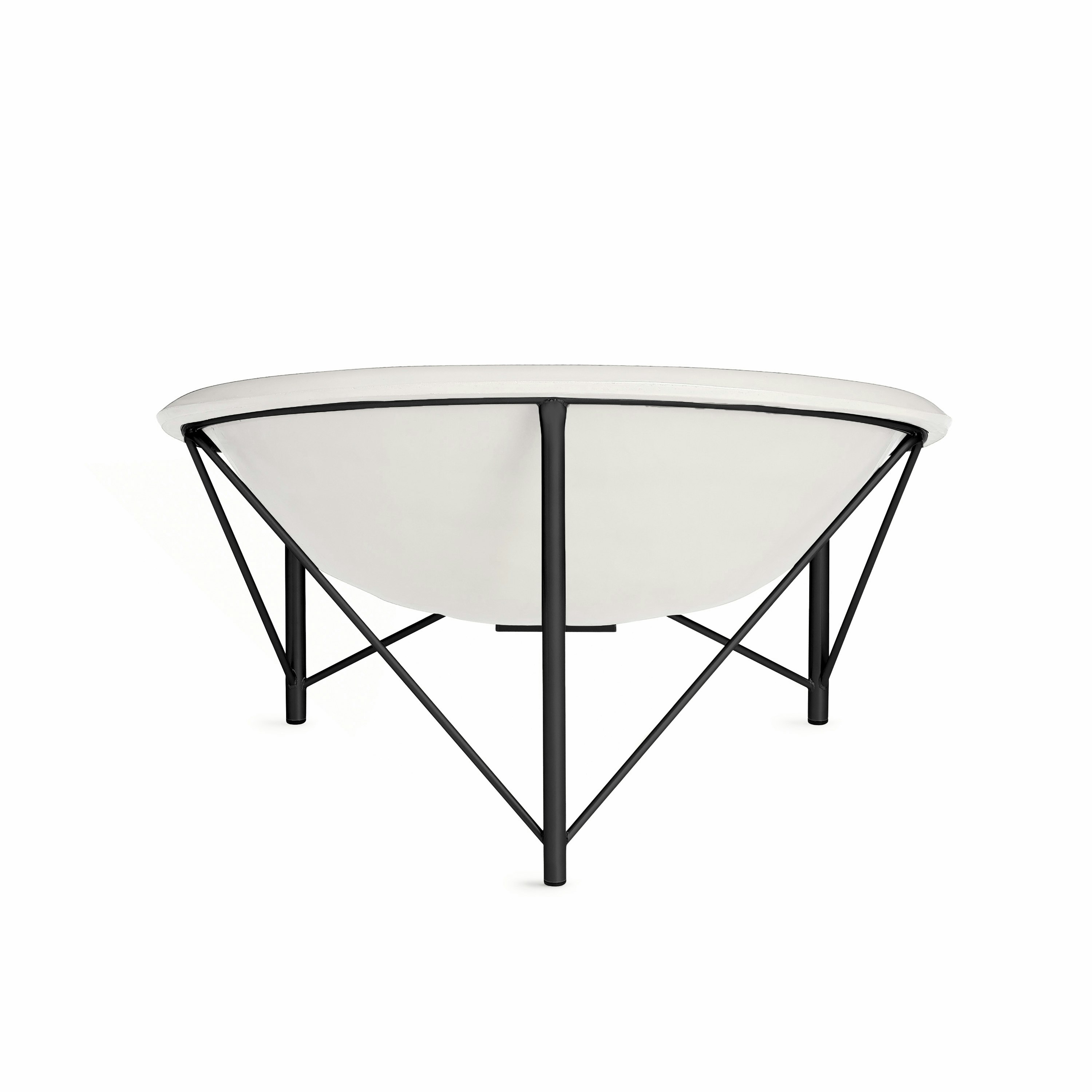 Helios Heated Lounge Chair in Bone and Black viewed from the back