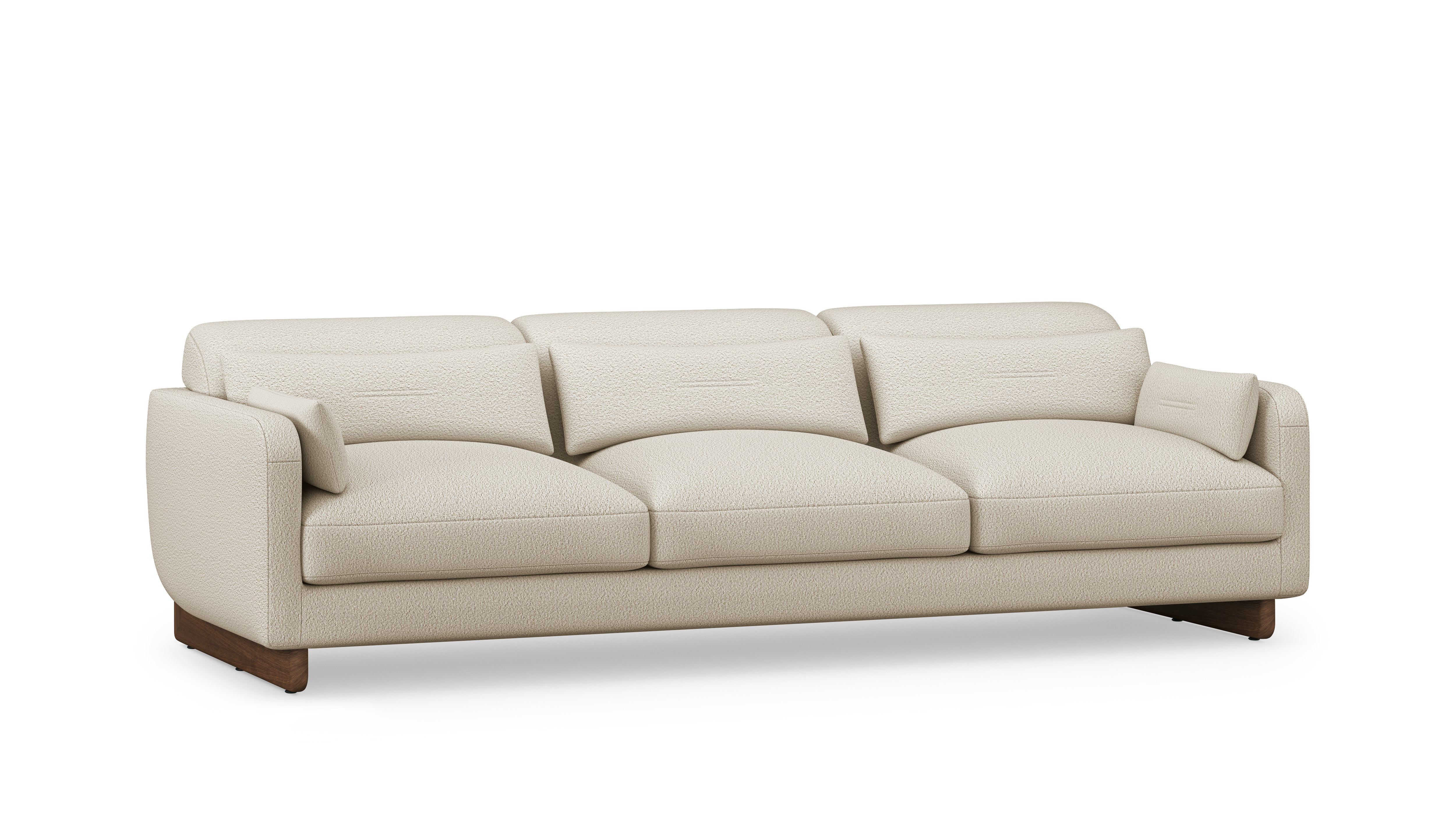 Contra Sofa - 99 Inch, Turf, Cream Melange, Walnut