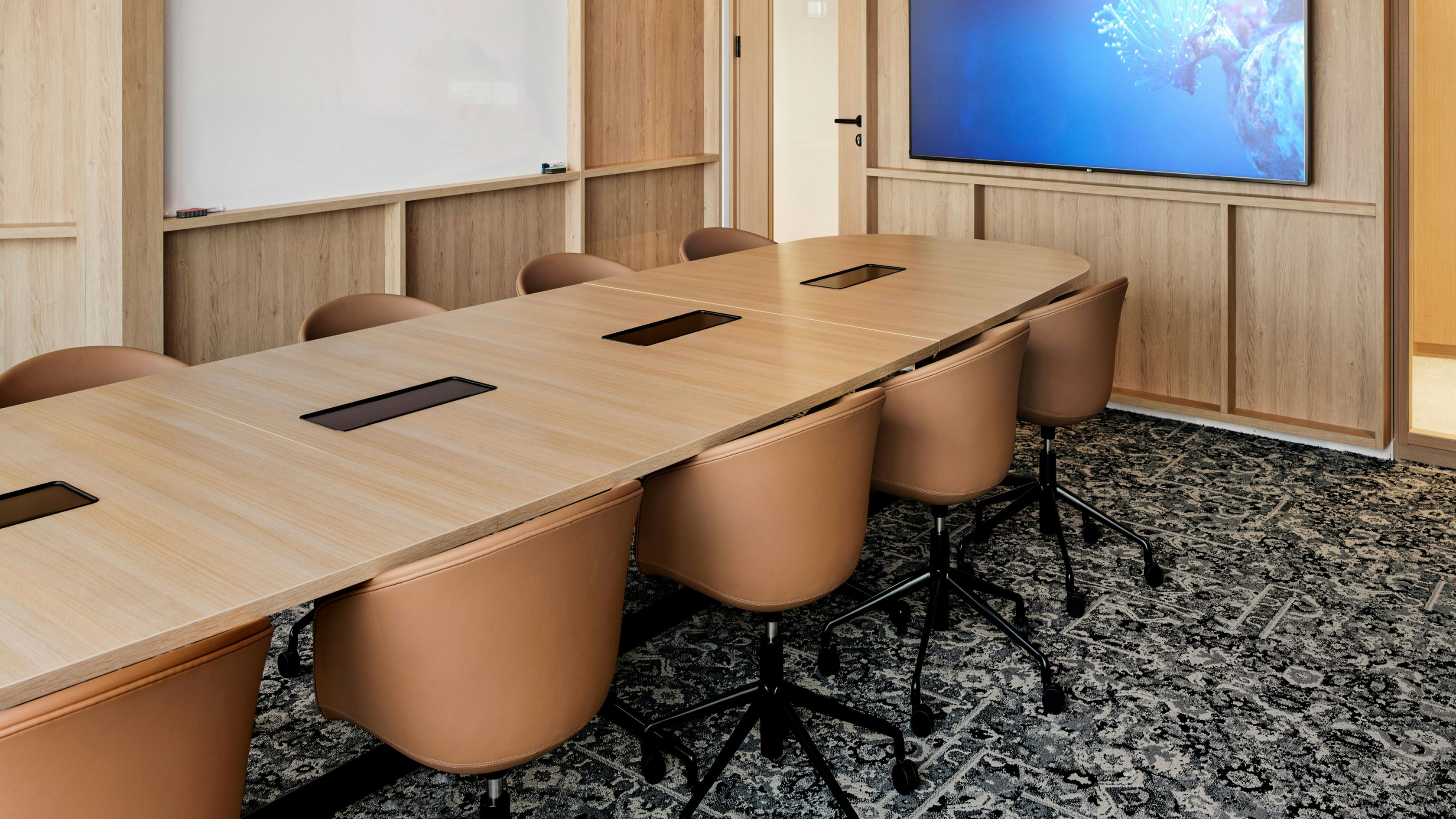 Meeting room with rectangular Civic Table and About A Chair 53.