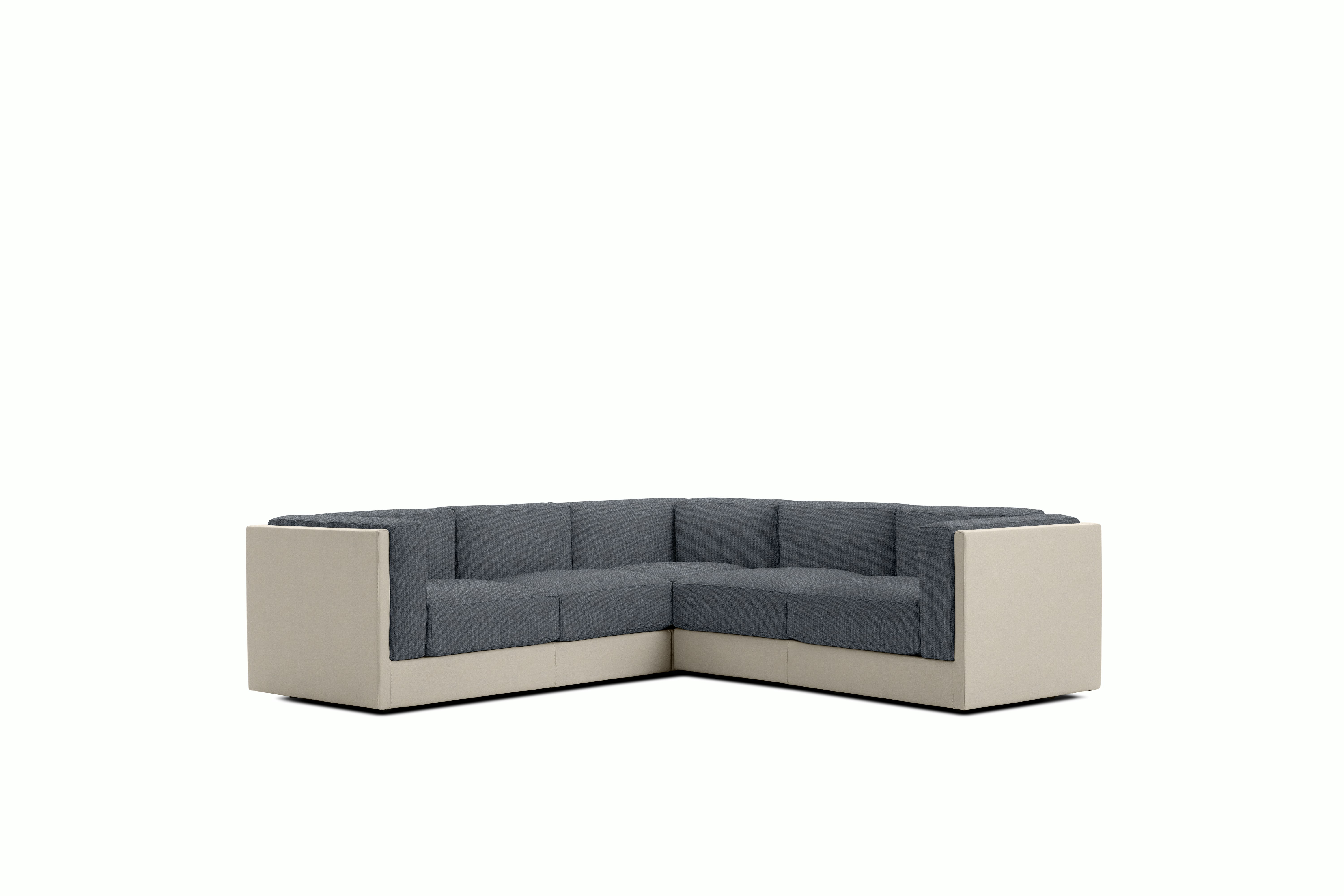Symme Corner Sectional - Leather Frame,  Prone Leather,  Timbre,  Pebble Weave,  Pumice