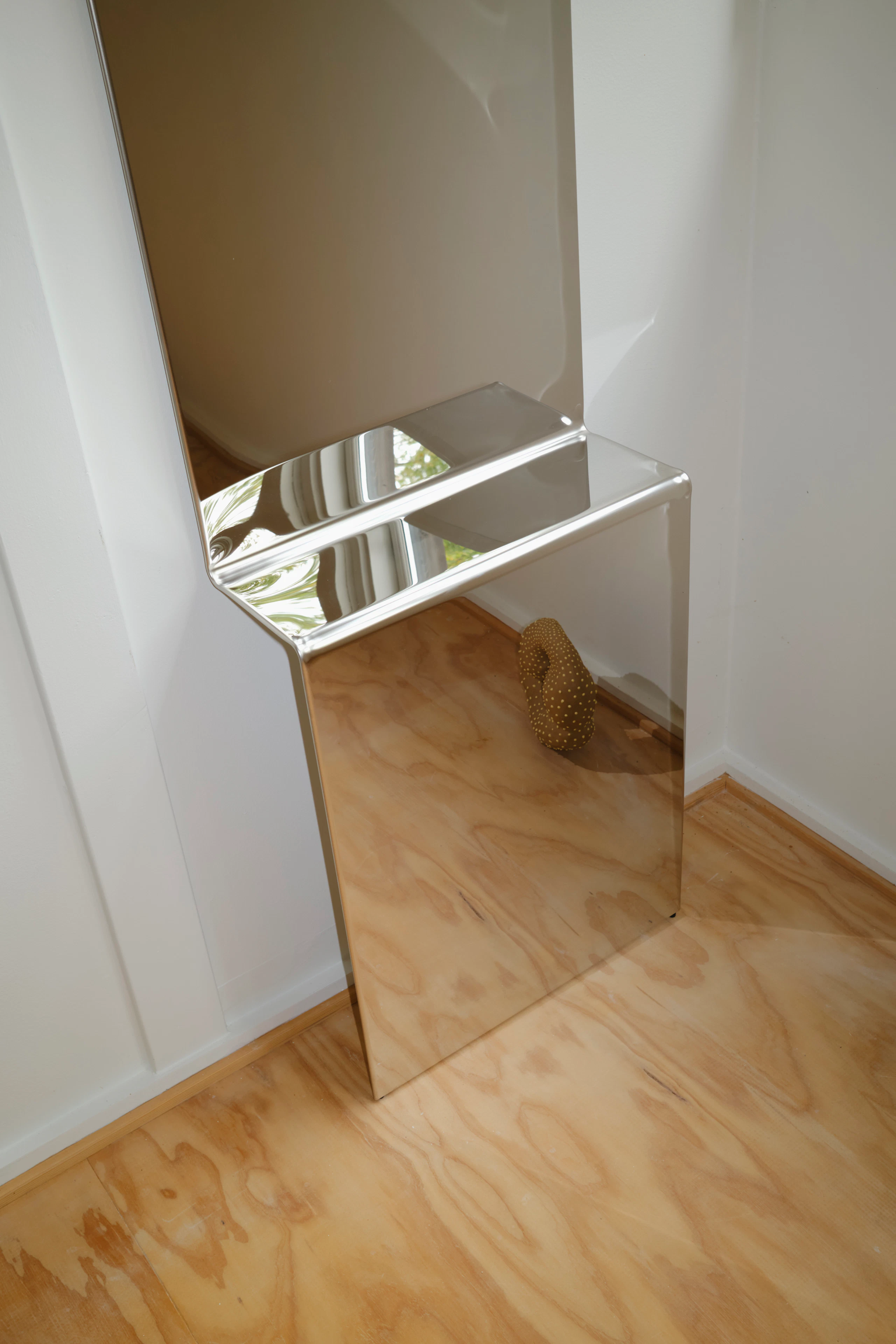 Pleat Mirror in Polished Steel