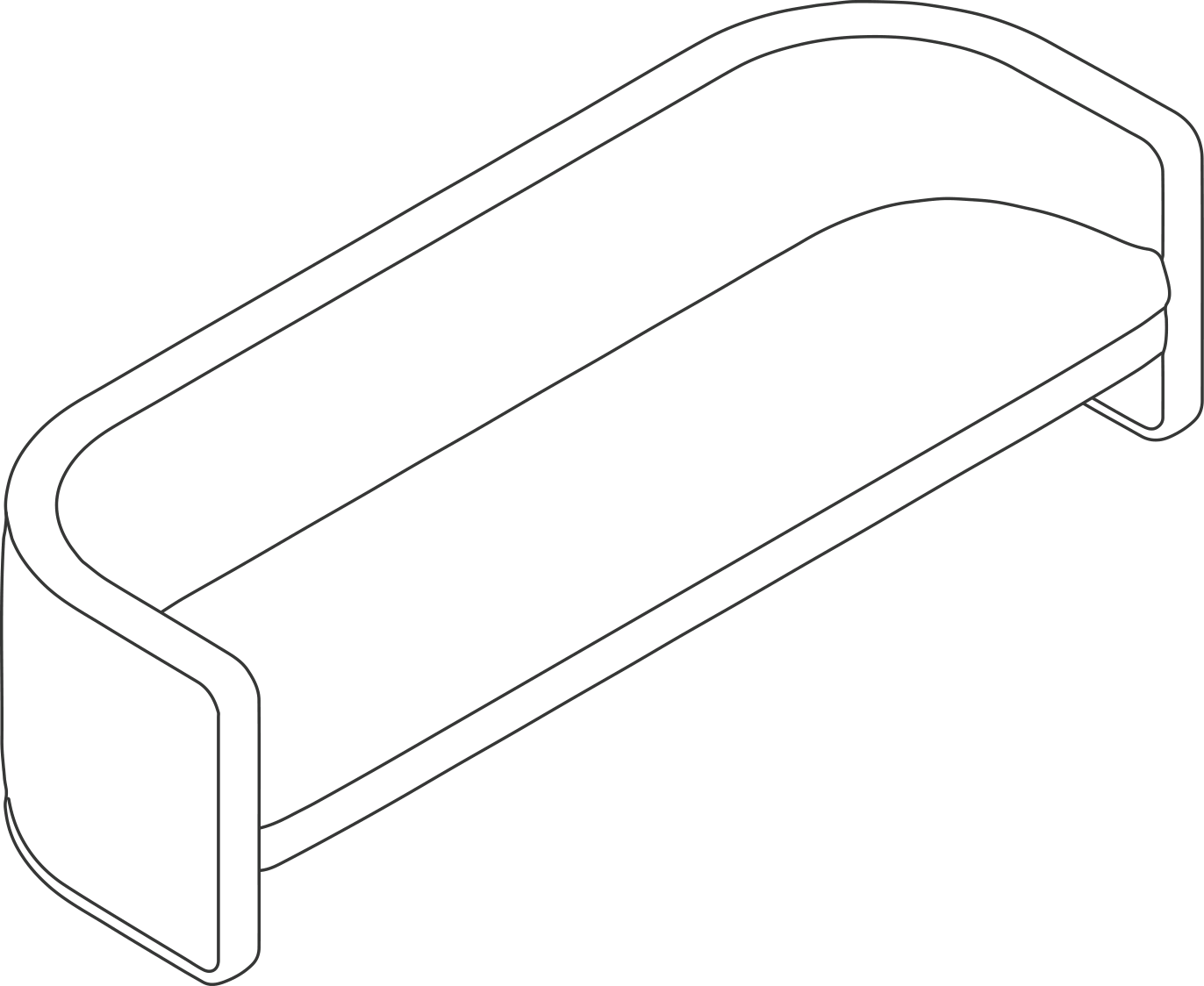 A line drawing - U-Series Sofa | Sofa