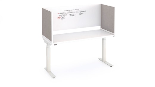 antenna desk surround laminate back panel with fabric end screens k. stand