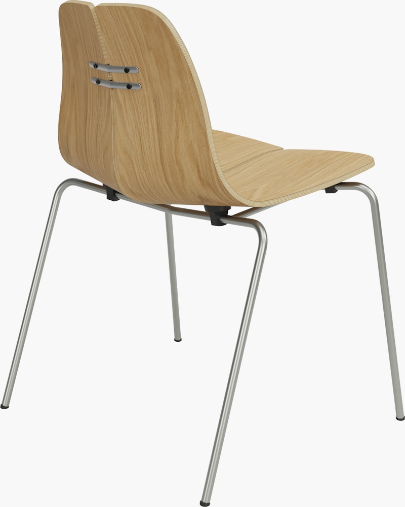 PK3 Dining Chair - Oak, Chrome