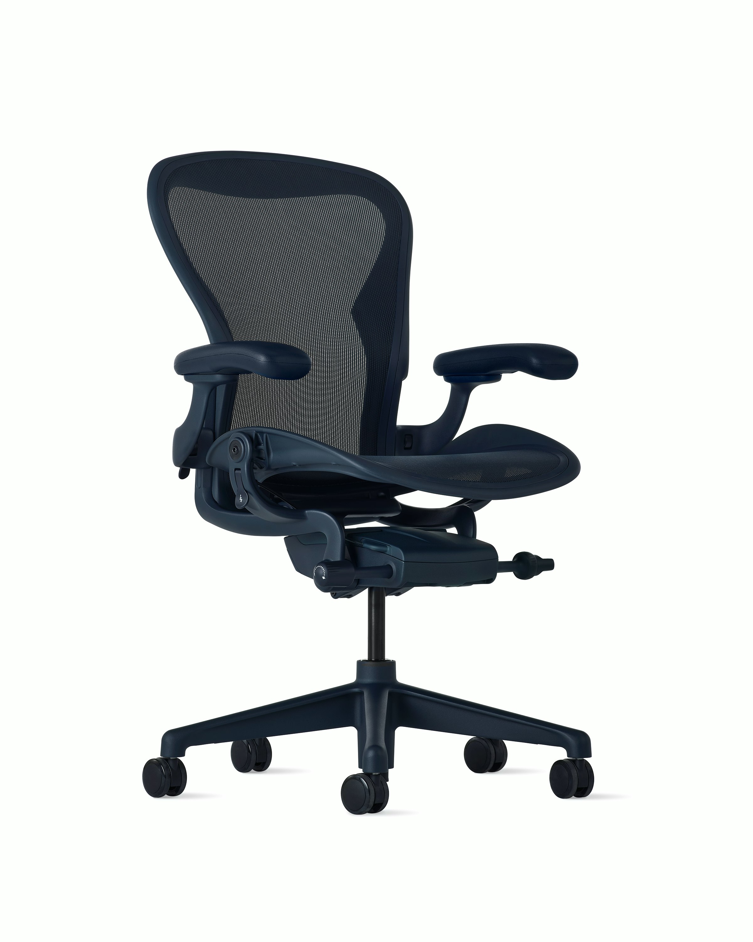 An Aeron Chair in Nightfall viewed at an angle