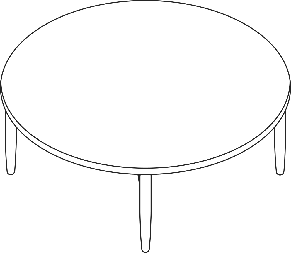A line drawing - Reframe Table | Round