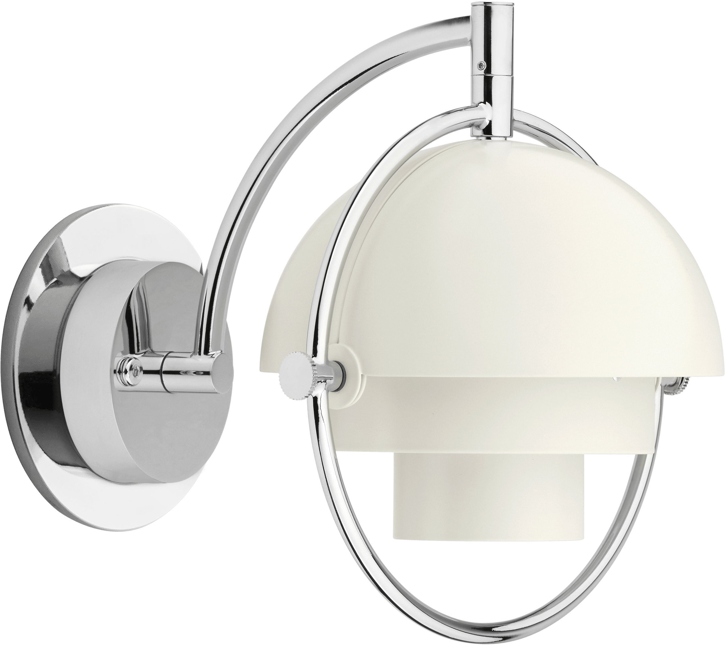 A Multi-Lite Wall Lamp in Chrome, White Semi Matte viewed from an angle.