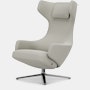 Grand Repos Lounge Chair - Hola, Pearl, Polished Aluminum