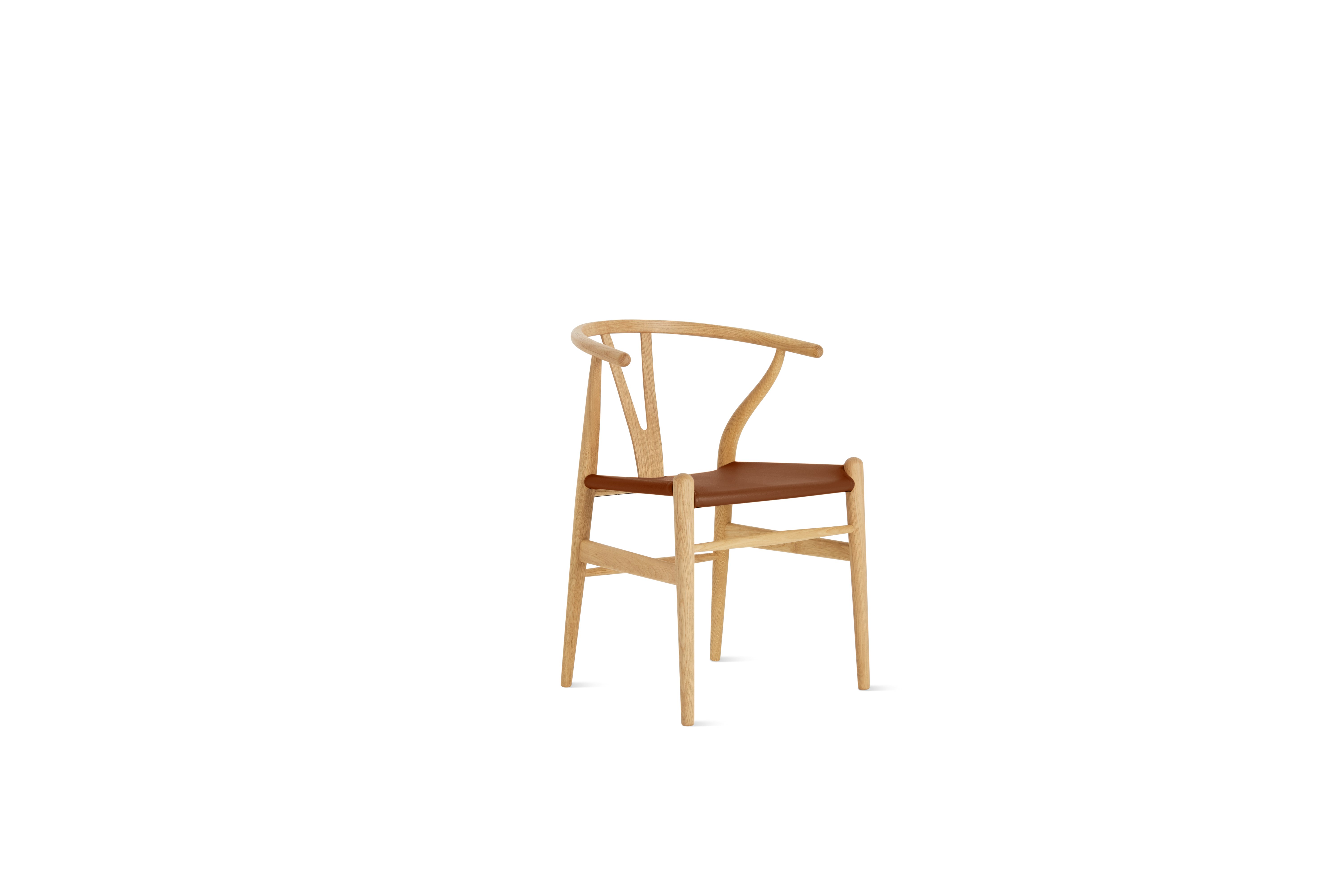 CH24 Wishbone Chair Oak, Dark Brown Leather