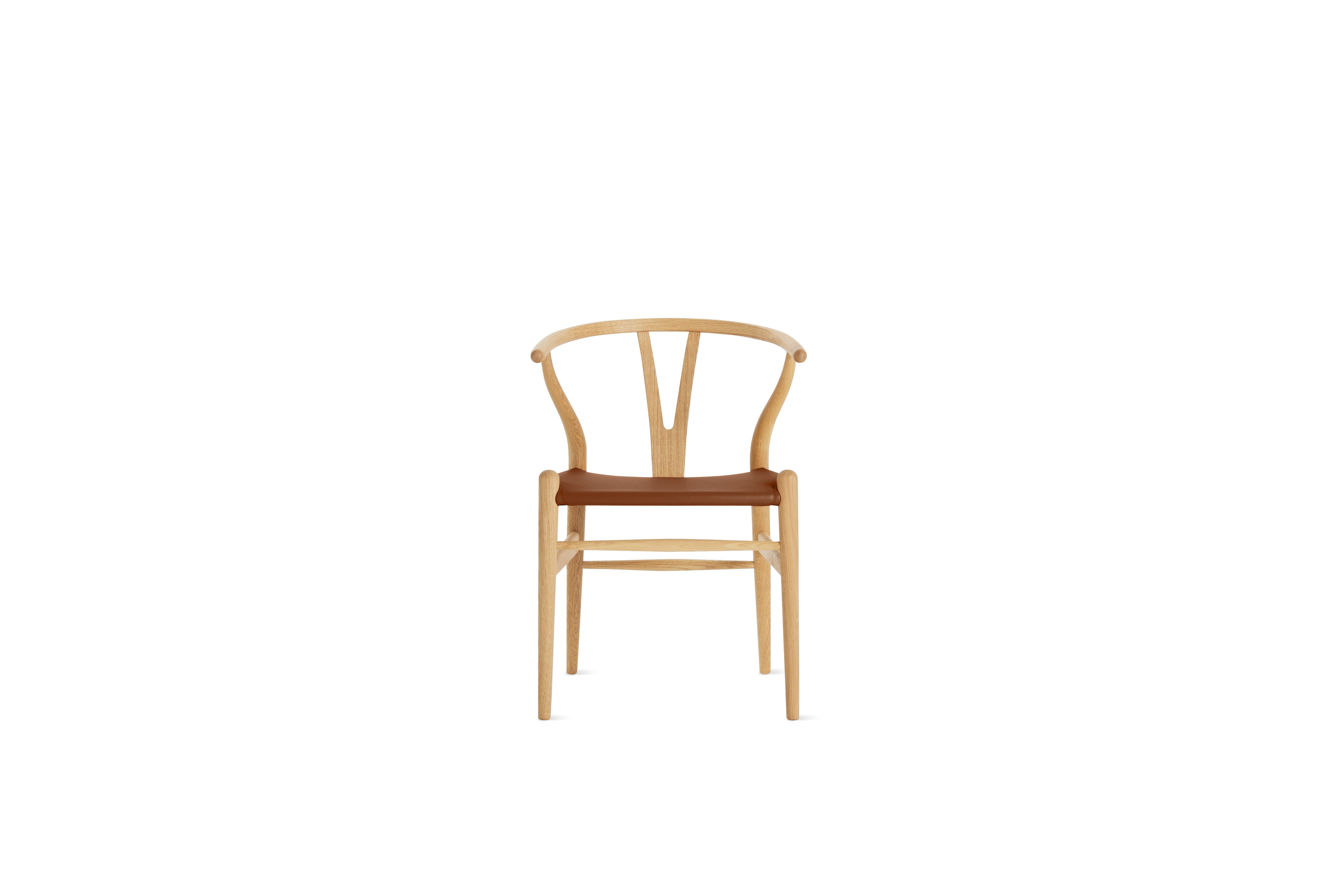 CH24 Wishbone Chair Oak, Dark Brown Leather