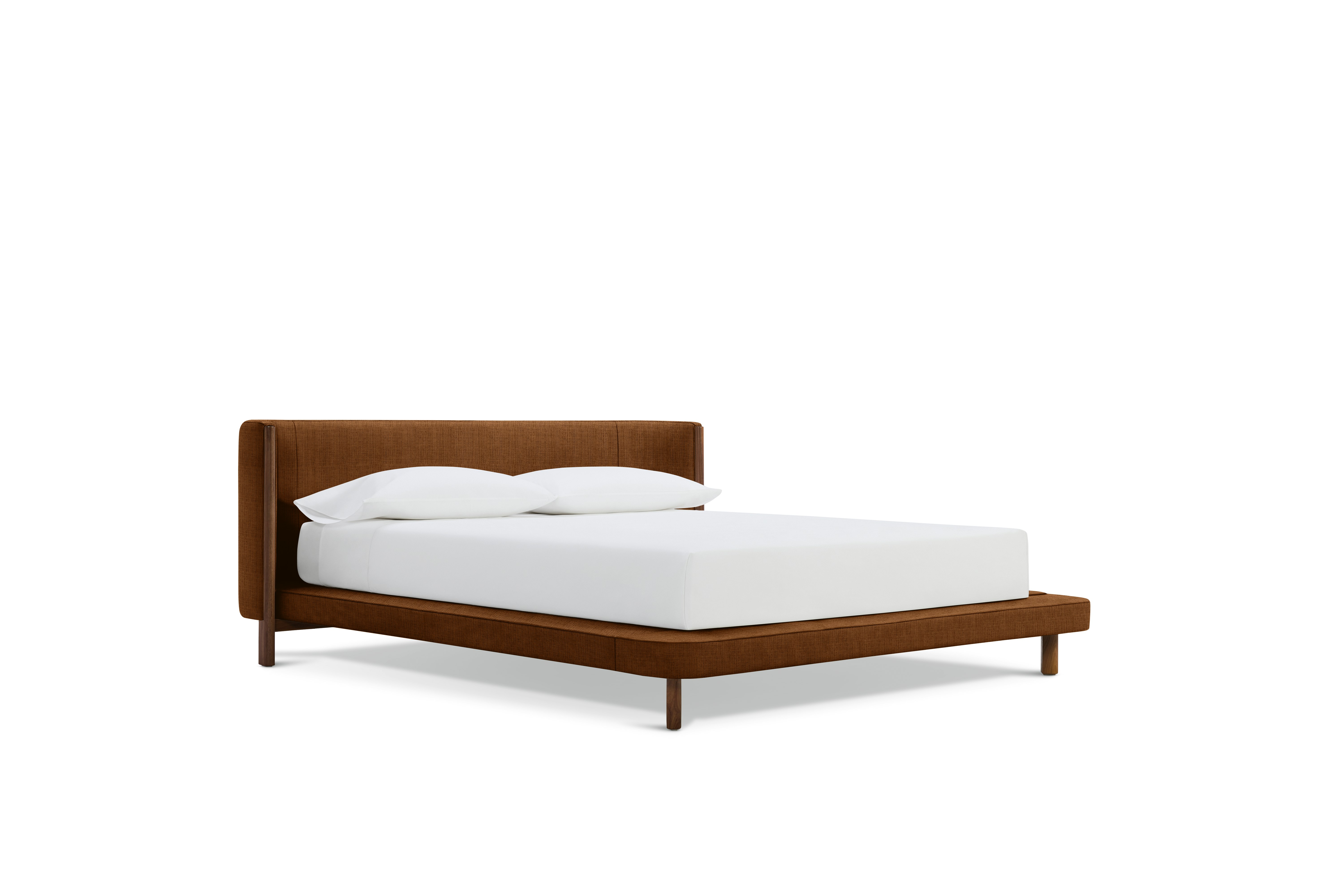 Emmy Bed - Standard, Queen, Walnut, Pebble Weave, Cannella