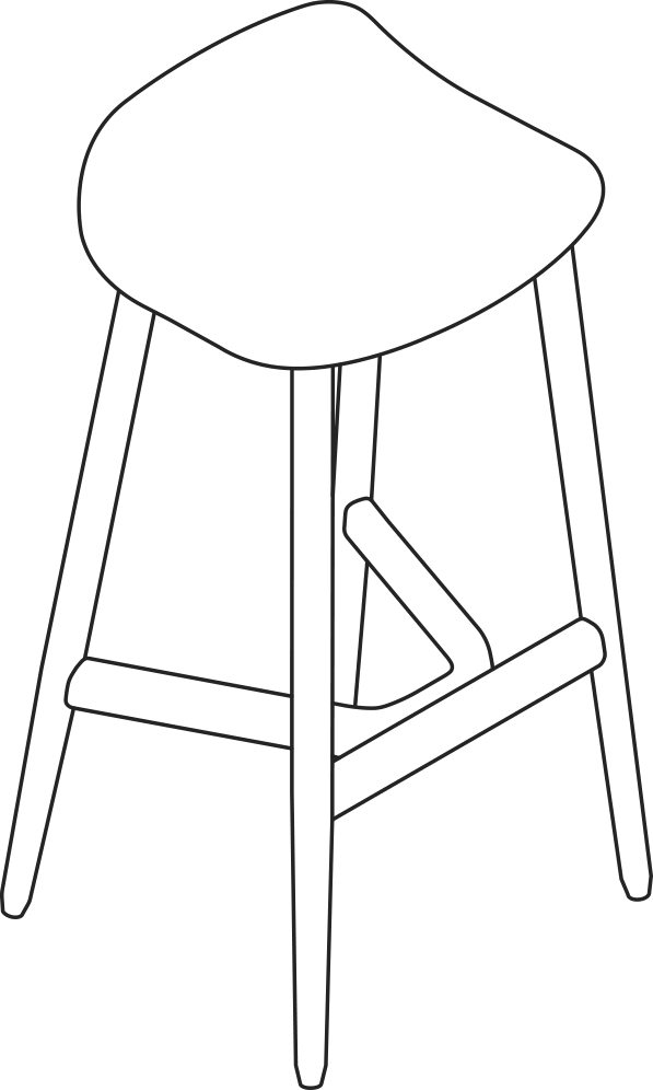 A line drawing - Crosshatch Stool | Bar Height