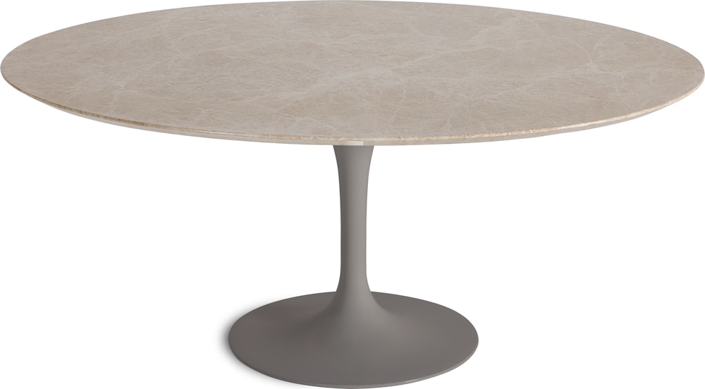 Saarinen Coffee Table - 42 Inch, Round, Polished Emperado Light, Grey Base