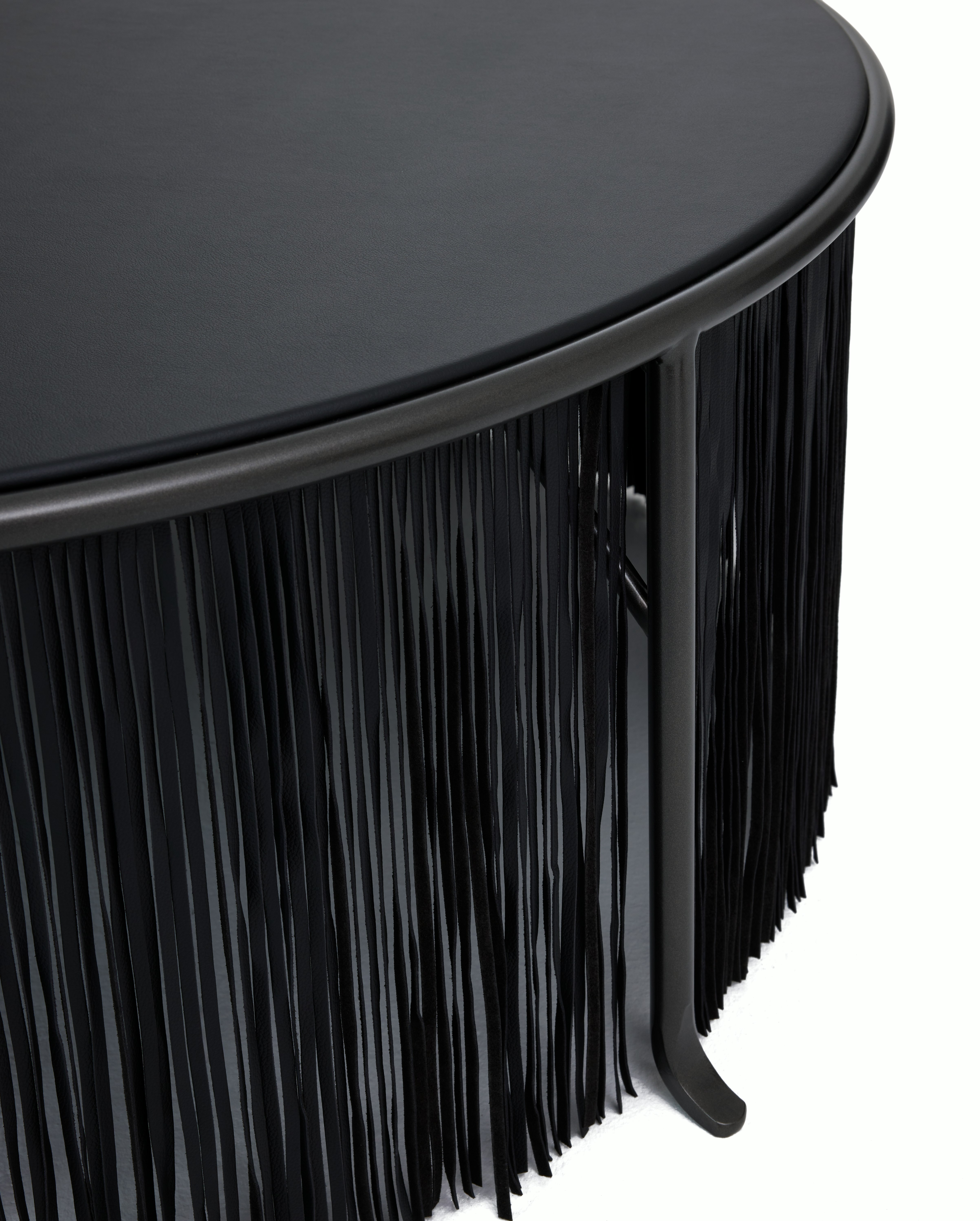 A Dozie Coffee Table in Manganese Metallic.