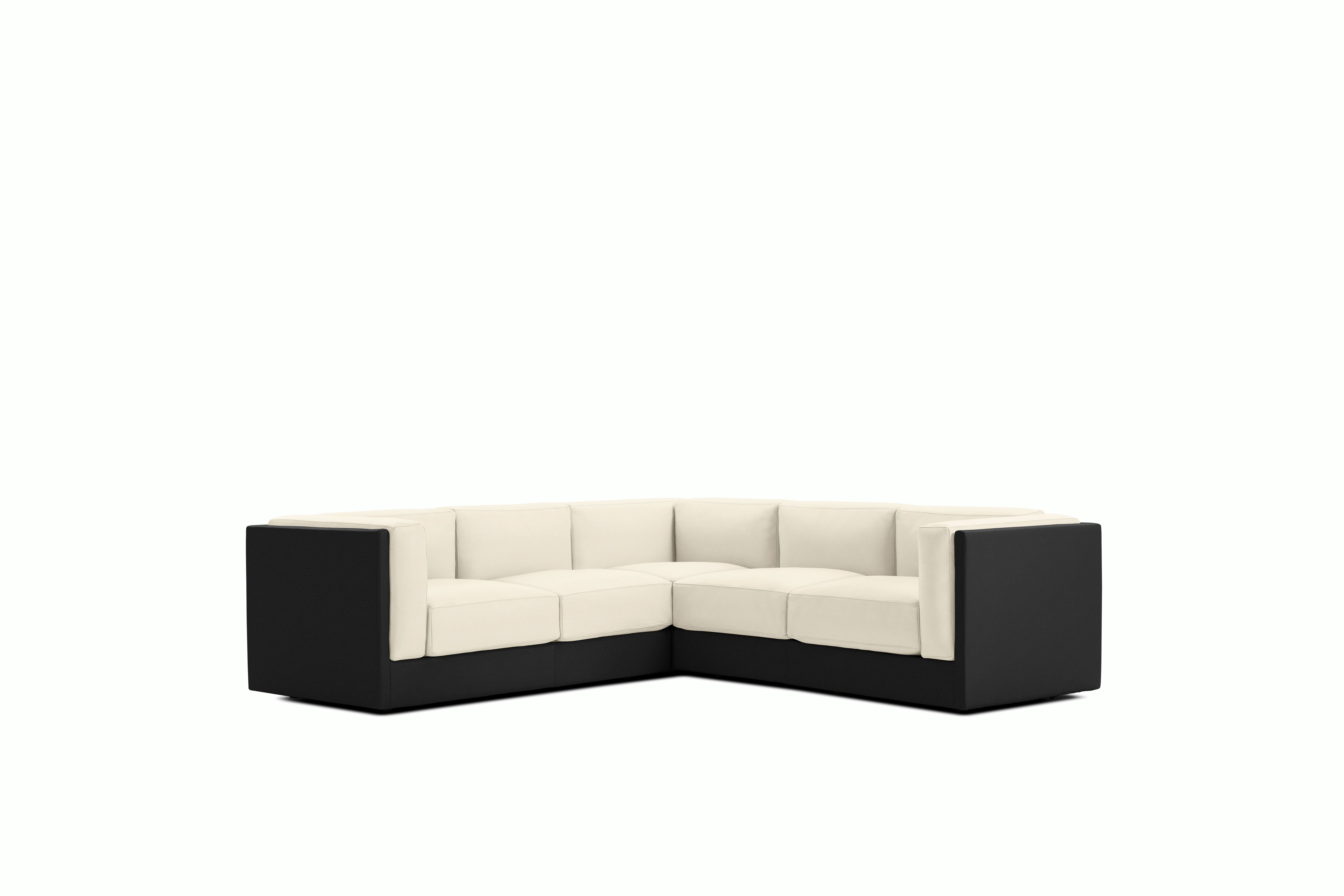 Symme Corner Sectional - Leather Frame,  Prone Leather,  Obsidian,  Prone Leather,  Lotus