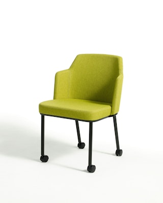 casters side seating mobile upholstered 4-leg 4 leg