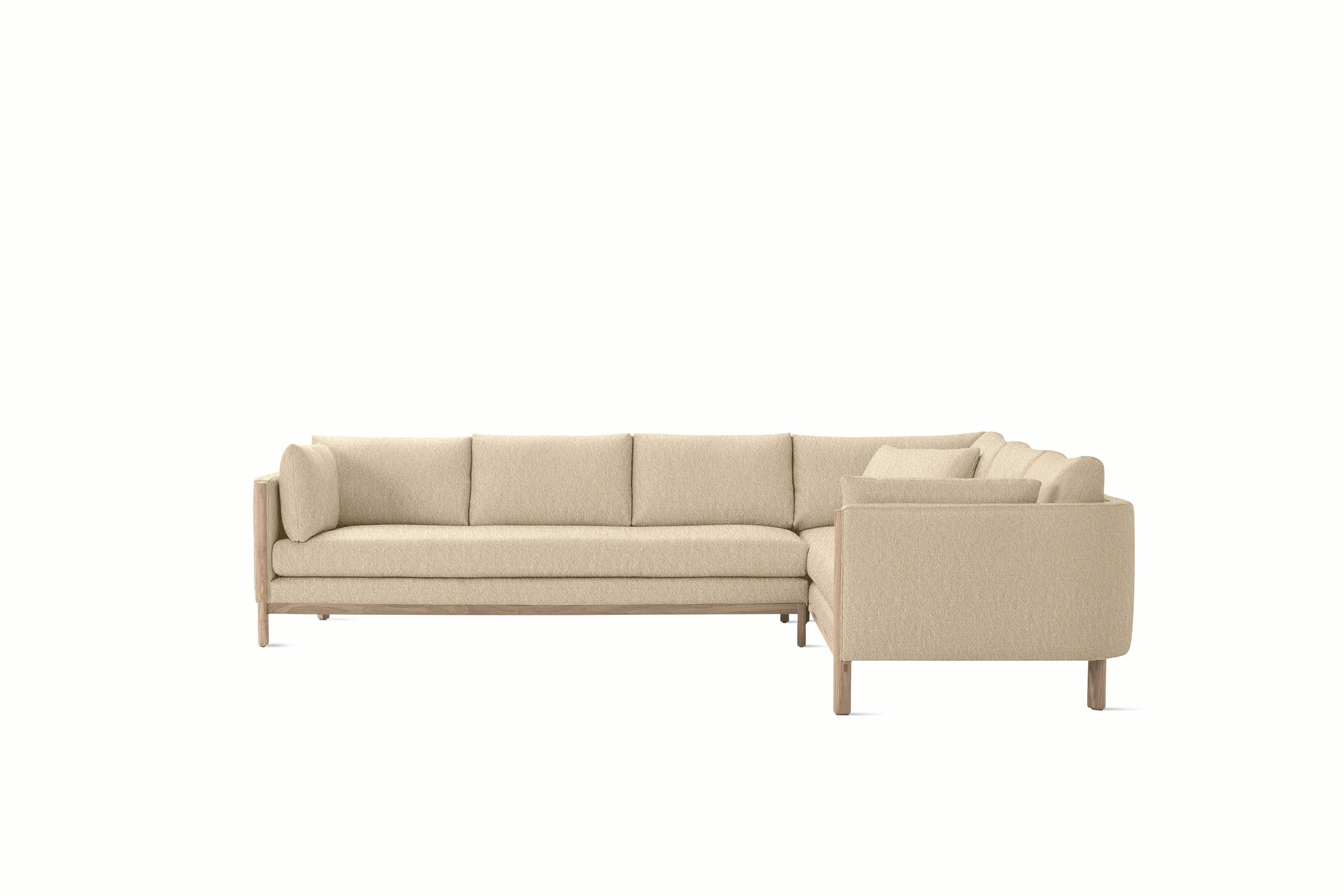 Emmy Corner Sectional Right - Album Linen, Straw, Oak Base
