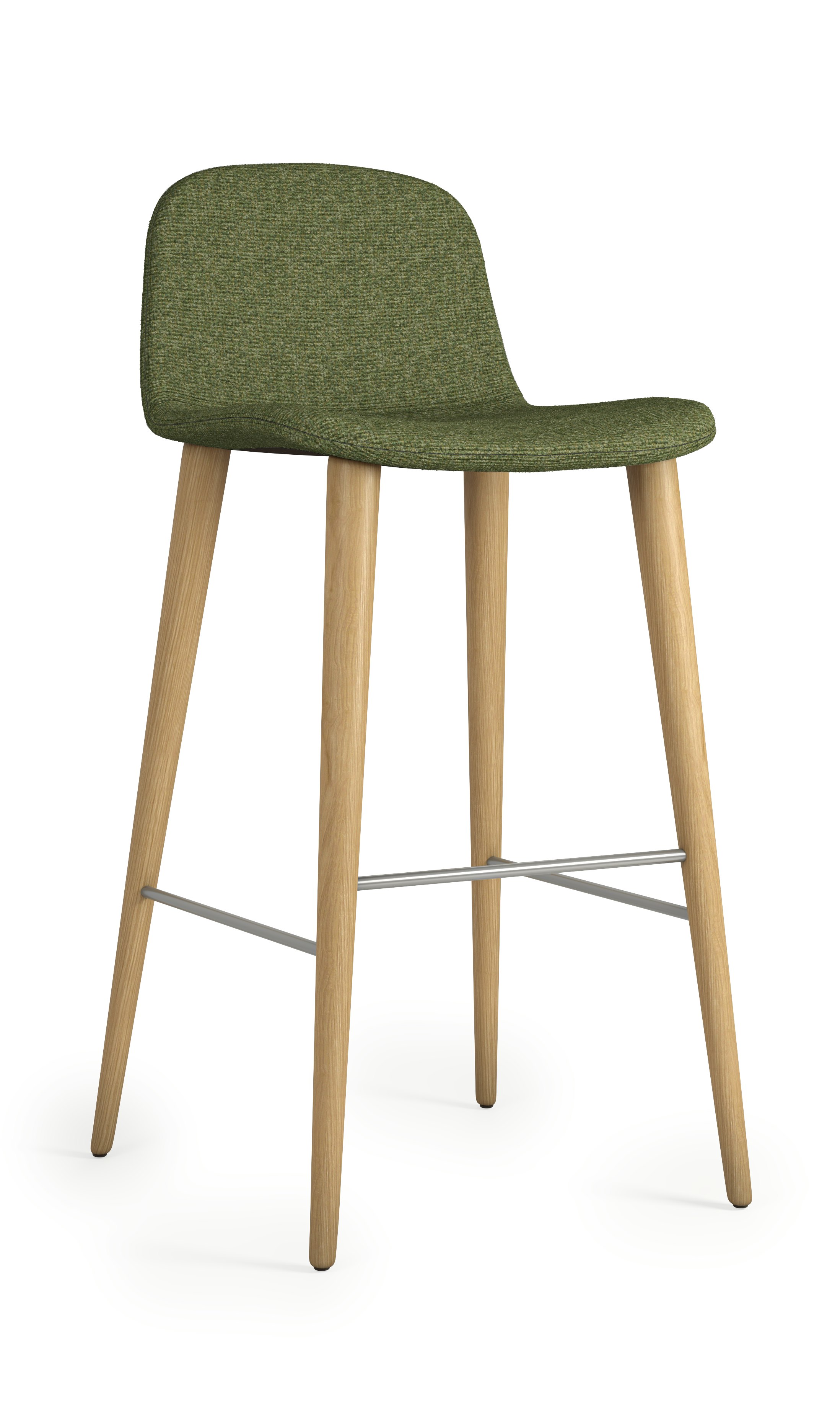 Bacco Stool - Bar Height, Melange, 800 Malachite, Oak