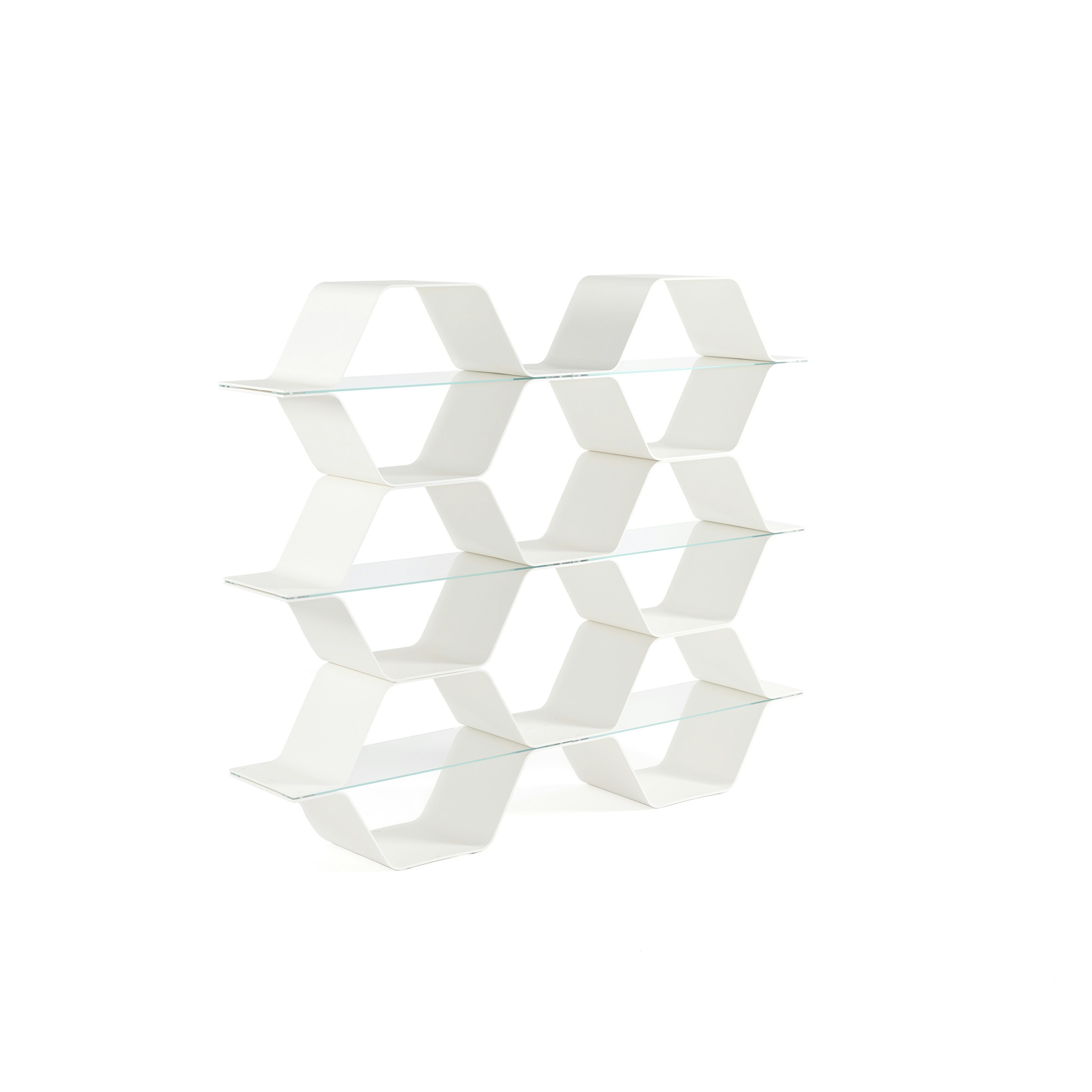 Honeycomb Modular Shelving 6 Cells - Configuration D, Vertical, White