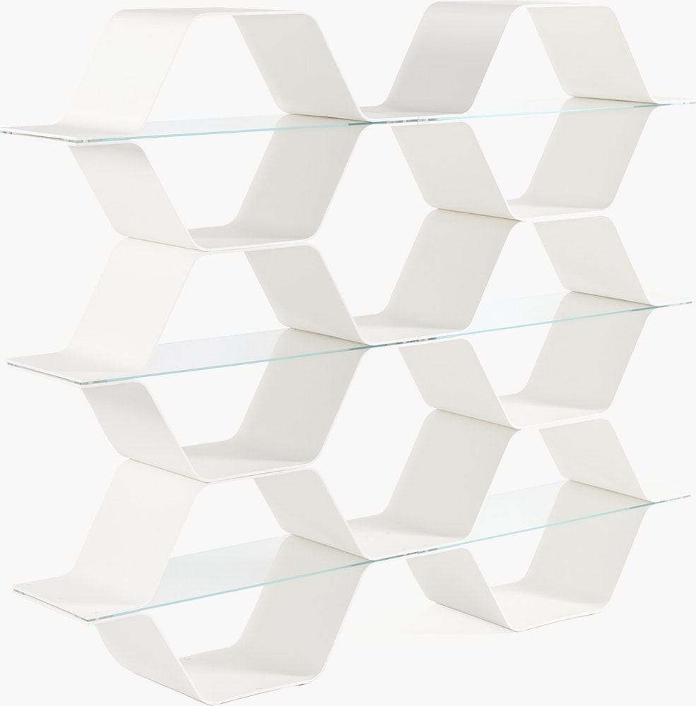 Honeycomb Modular Shelving 6 Cells - Configuration D, Vertical, White