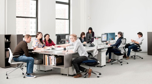 Antenna® Workspaces with Below Desk Extension Cabinet MultiGeneration Chair Generation Chair