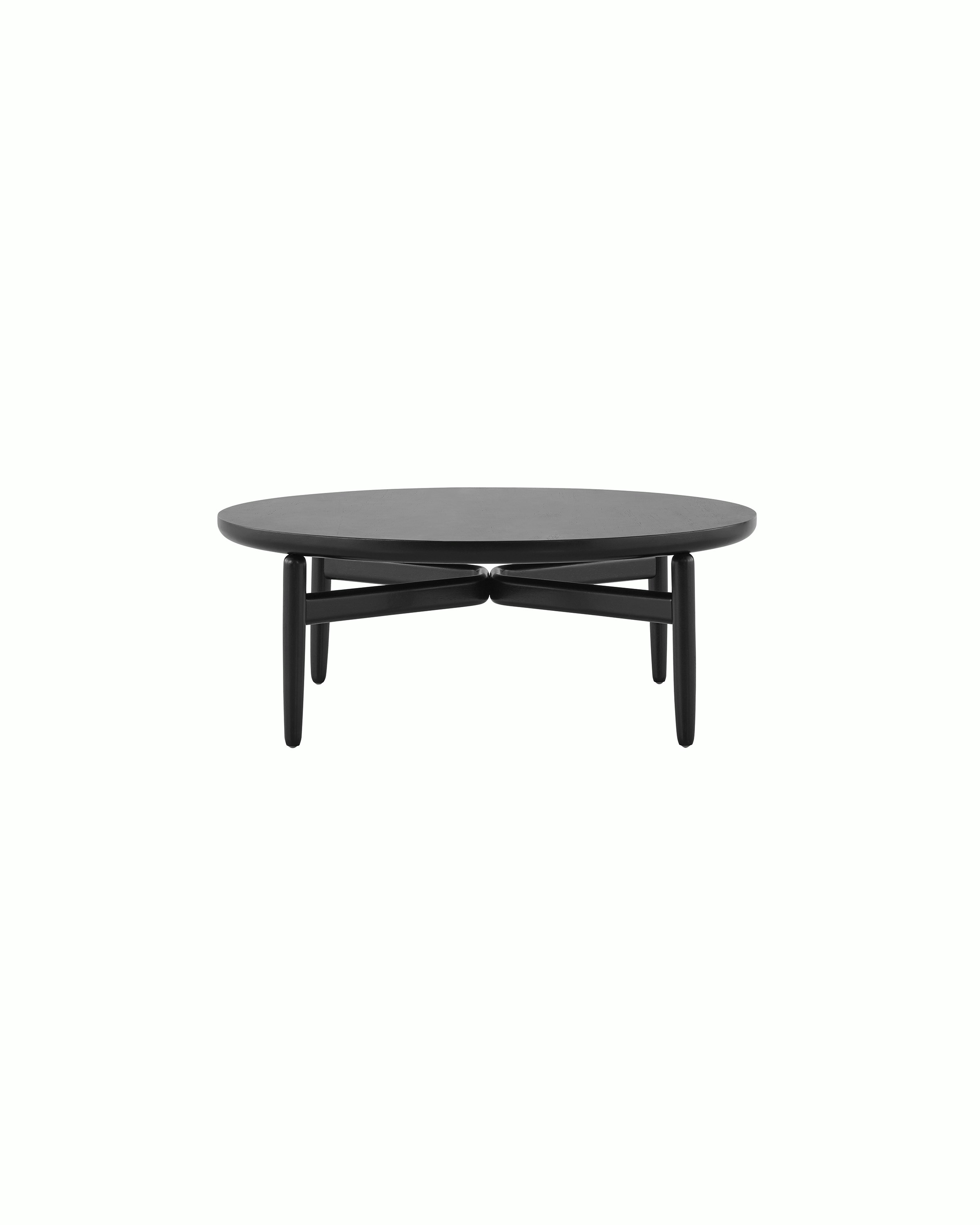 Round Reframe Table in ebony ash.