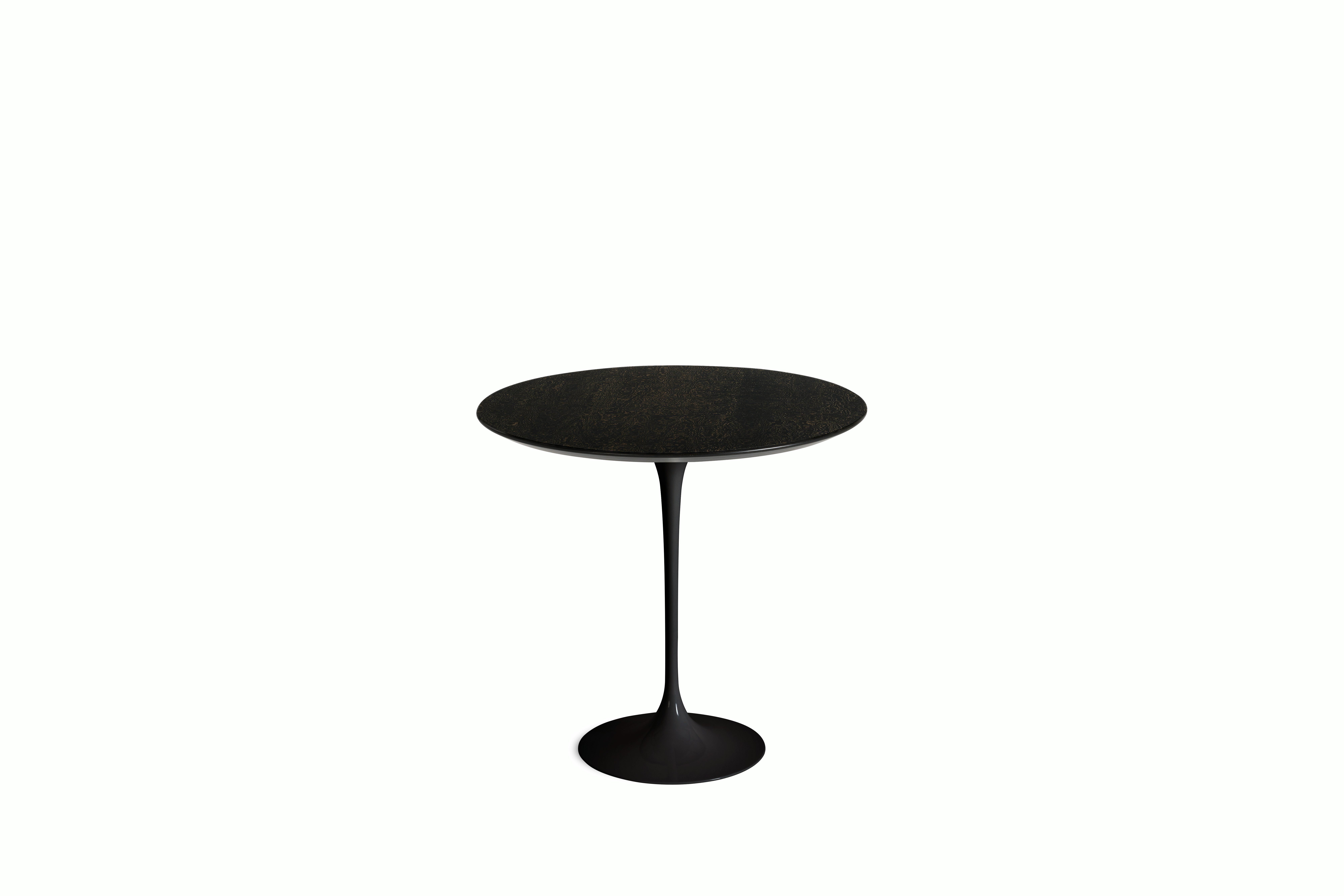 Saarinen Side Table - 22 Inch, Oval, Veneer Topo Noir, Black Base