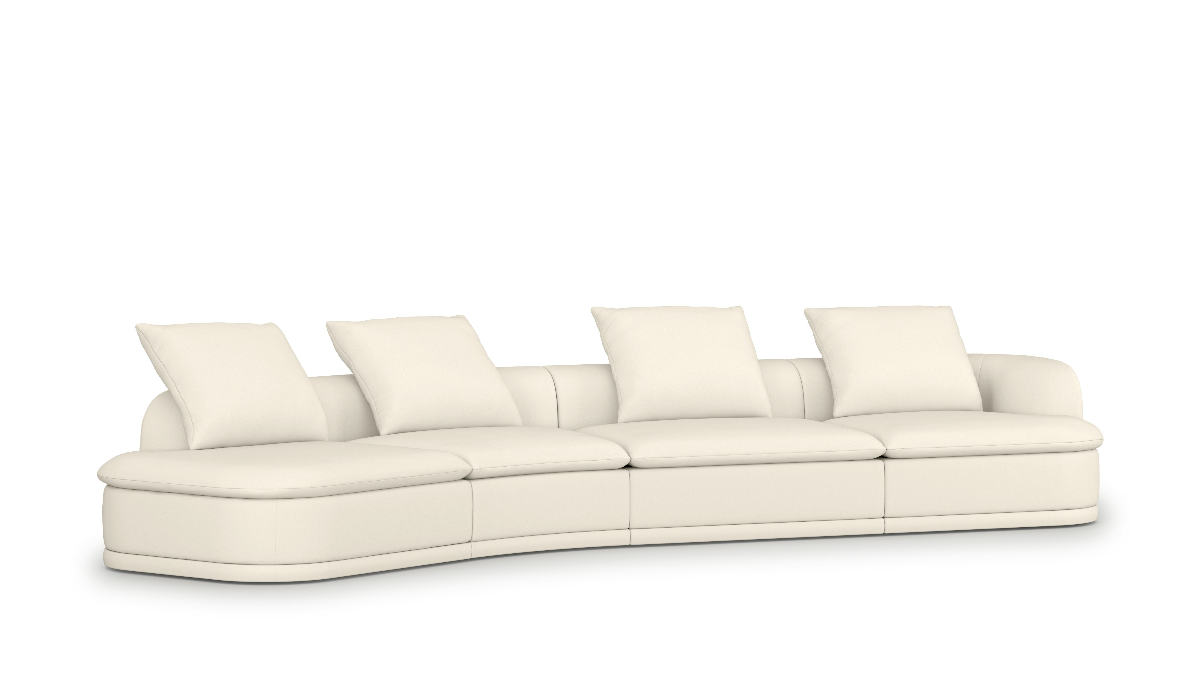 A right-facing 171 inch Atlason Composed Modular Sofa Open Sweep Sectional in Prone: Lotus viewed from an angle.