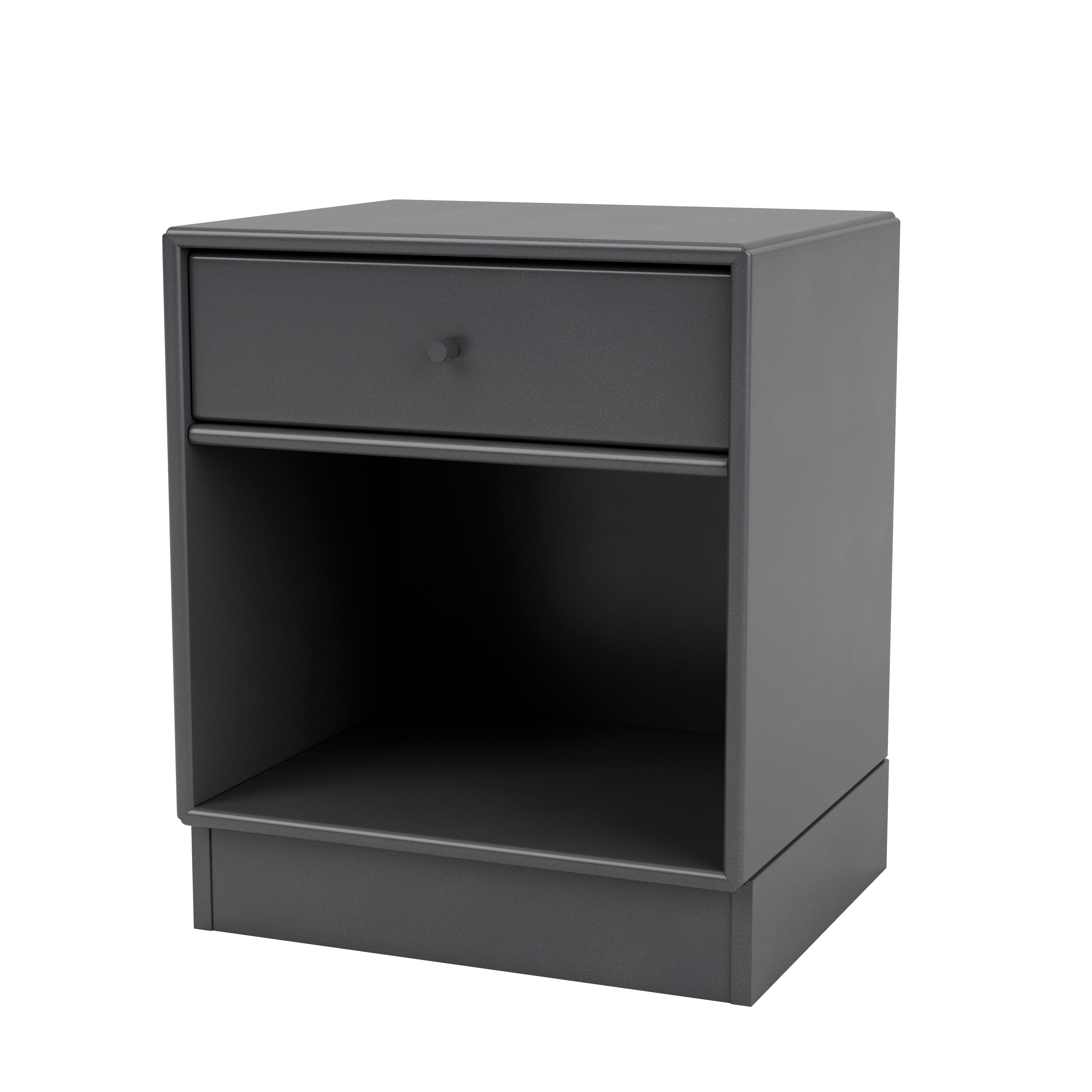 Dream Bedside Table - Coal with Coal Plinth