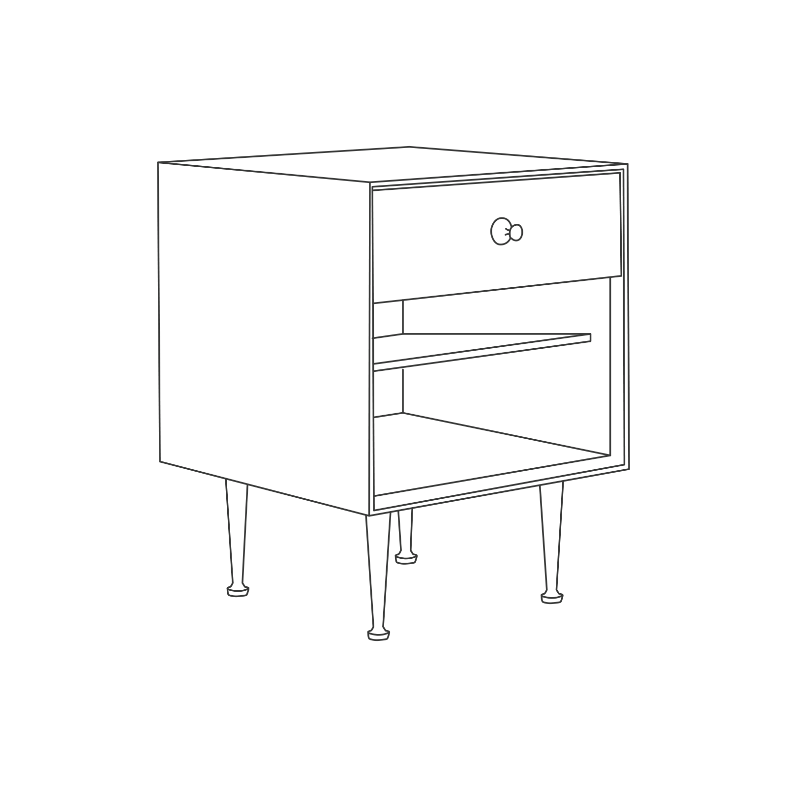 Nelson Thin Edge Bedside Table
