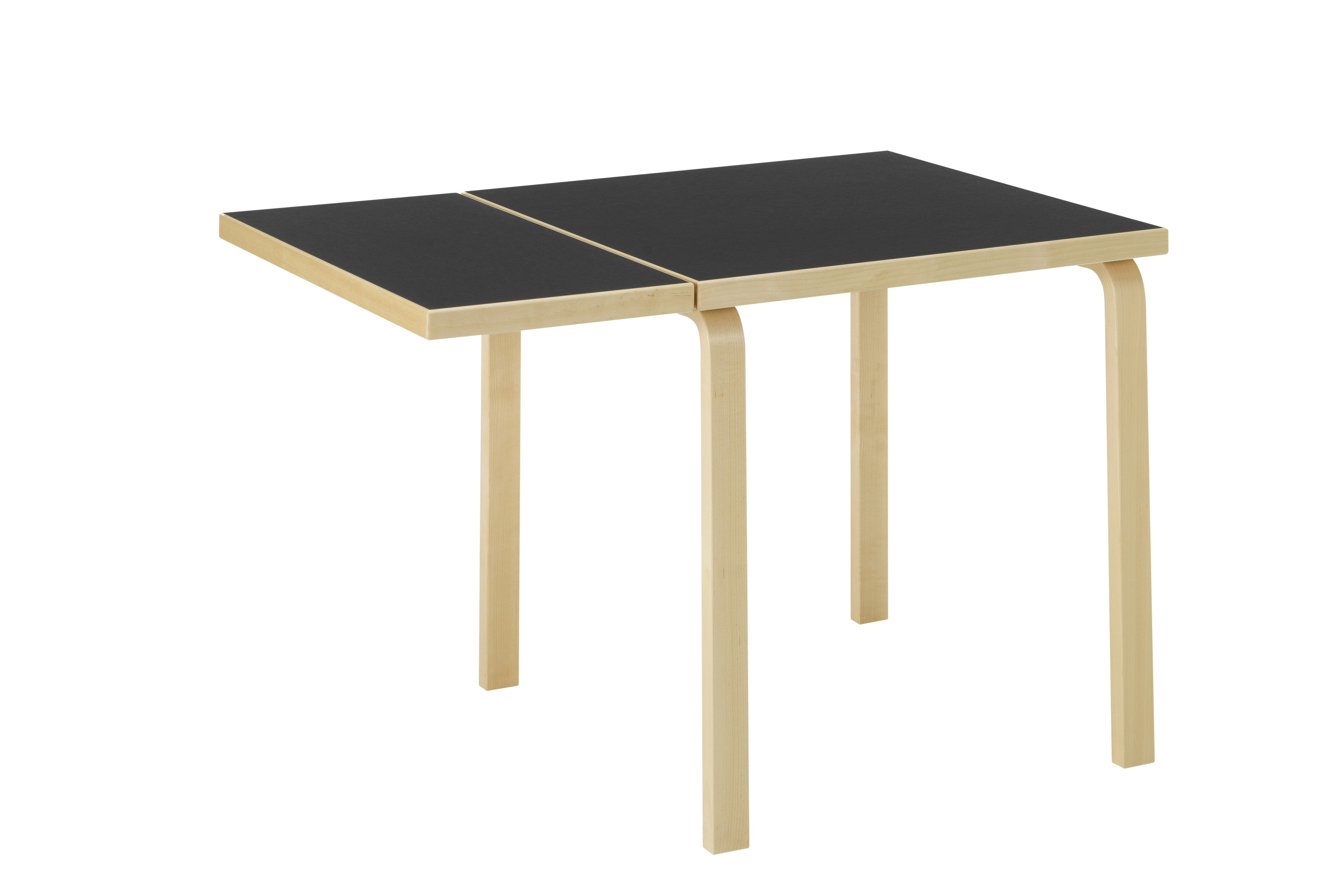 DL81 Table - Lacquered Birch , Black Linoleum