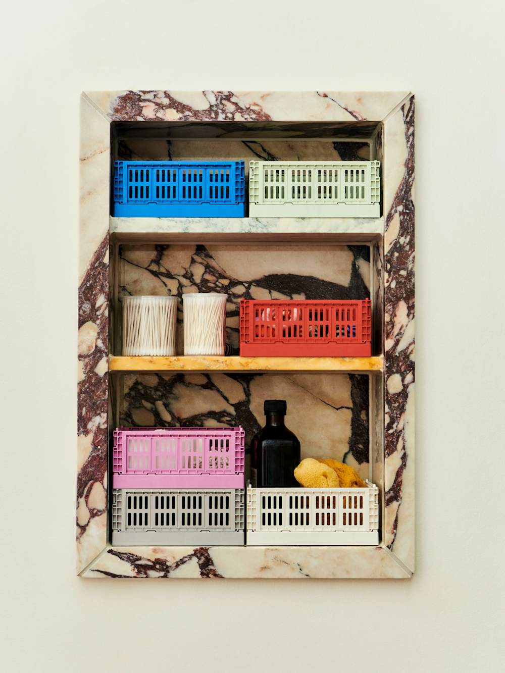 Mini Recycled Colour Crate, S/2 - Red