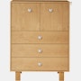Nelson Basic Cabinet Series Console - White Oak,  Pawn Pull,  Standard Leg