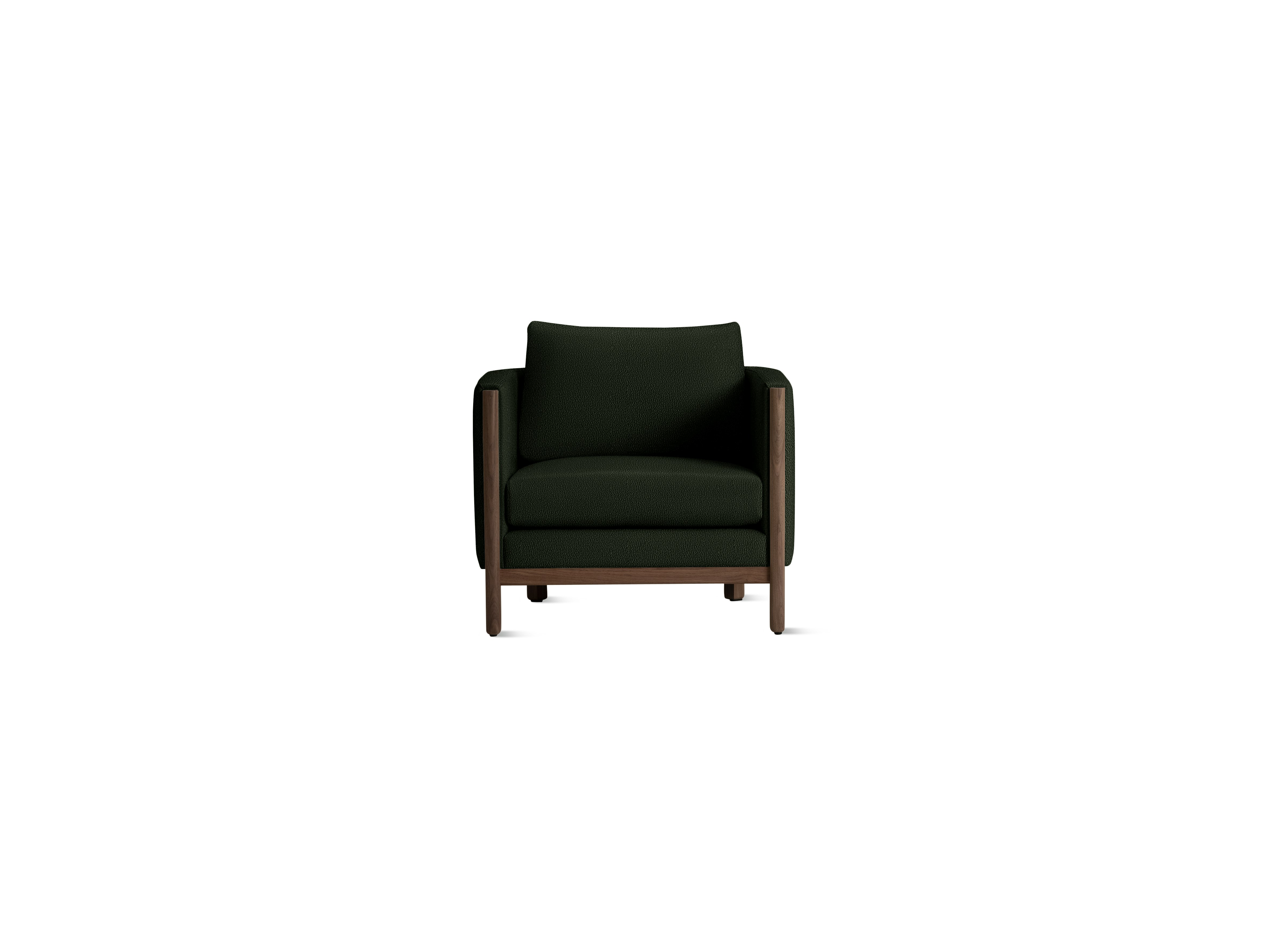 Emmy Armchair, Turf, Dark Green, Walnut