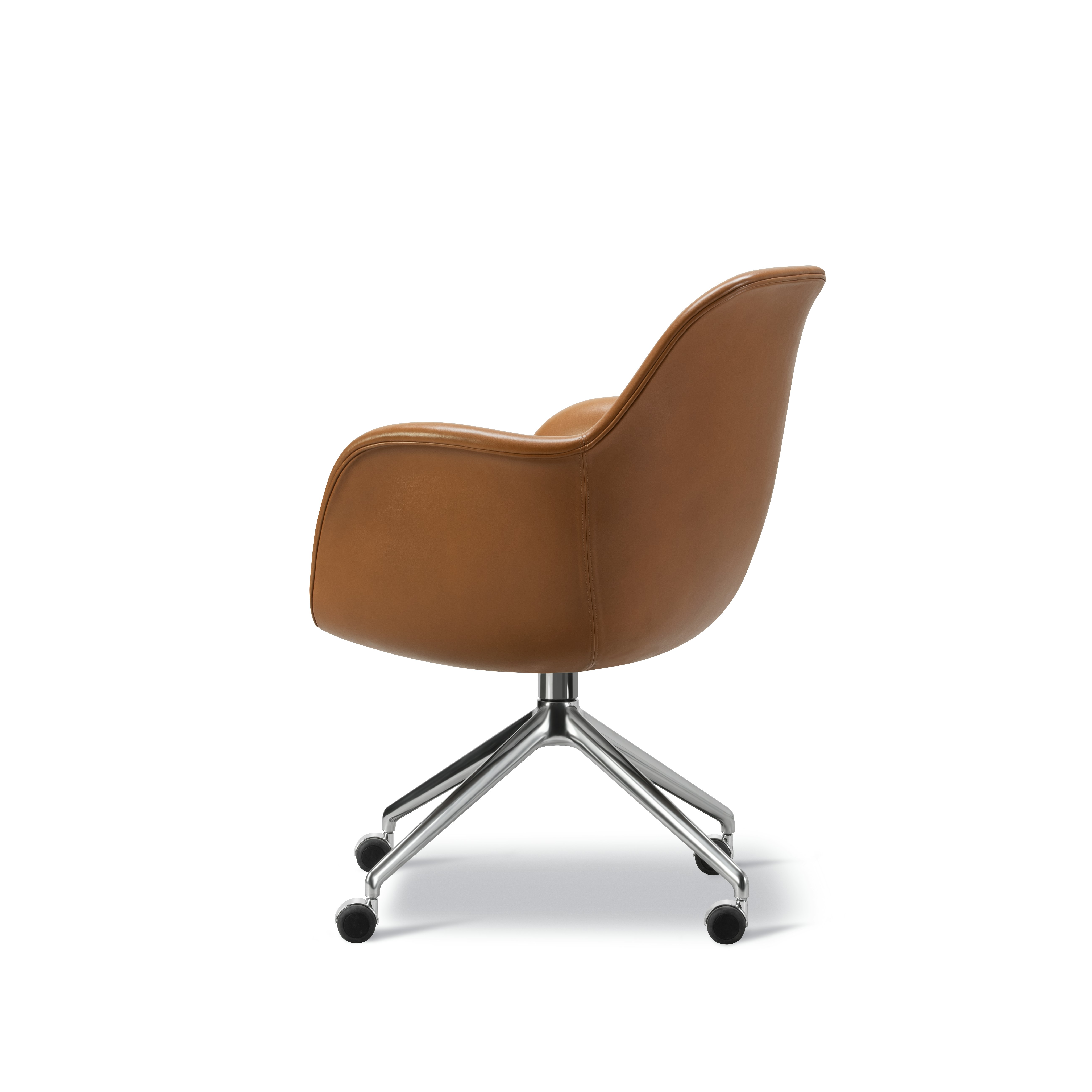 A Swoon Task Chair in 307Cognac viewed from the side.