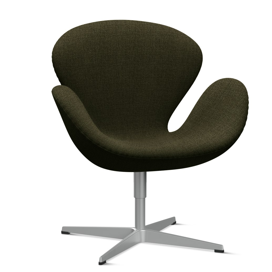 A Swan Chair in Militare viewed from an angle.