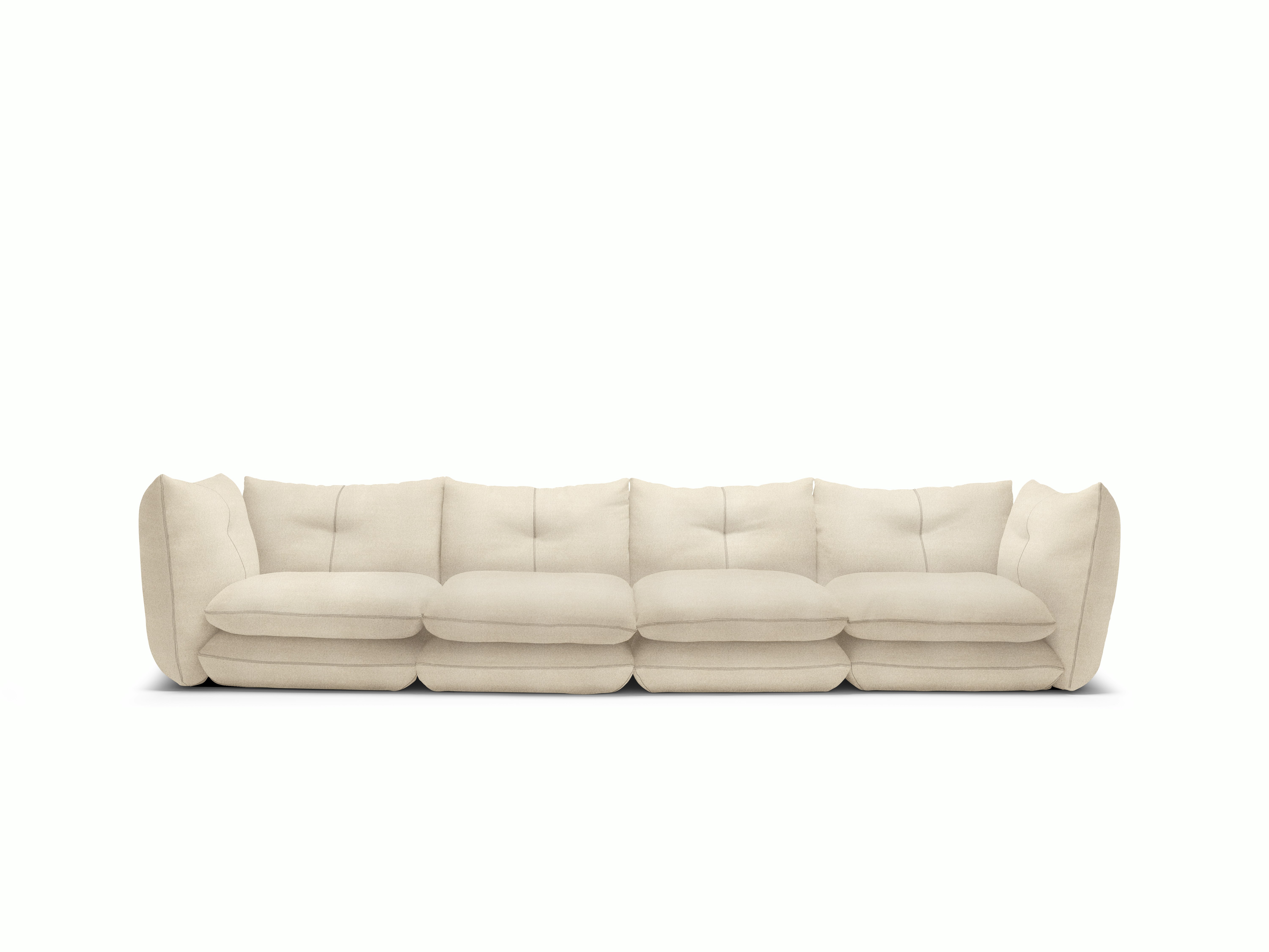 Pillo Sofa -  Four Seater,  Standard or Deep,  Iseo,  Light Grey