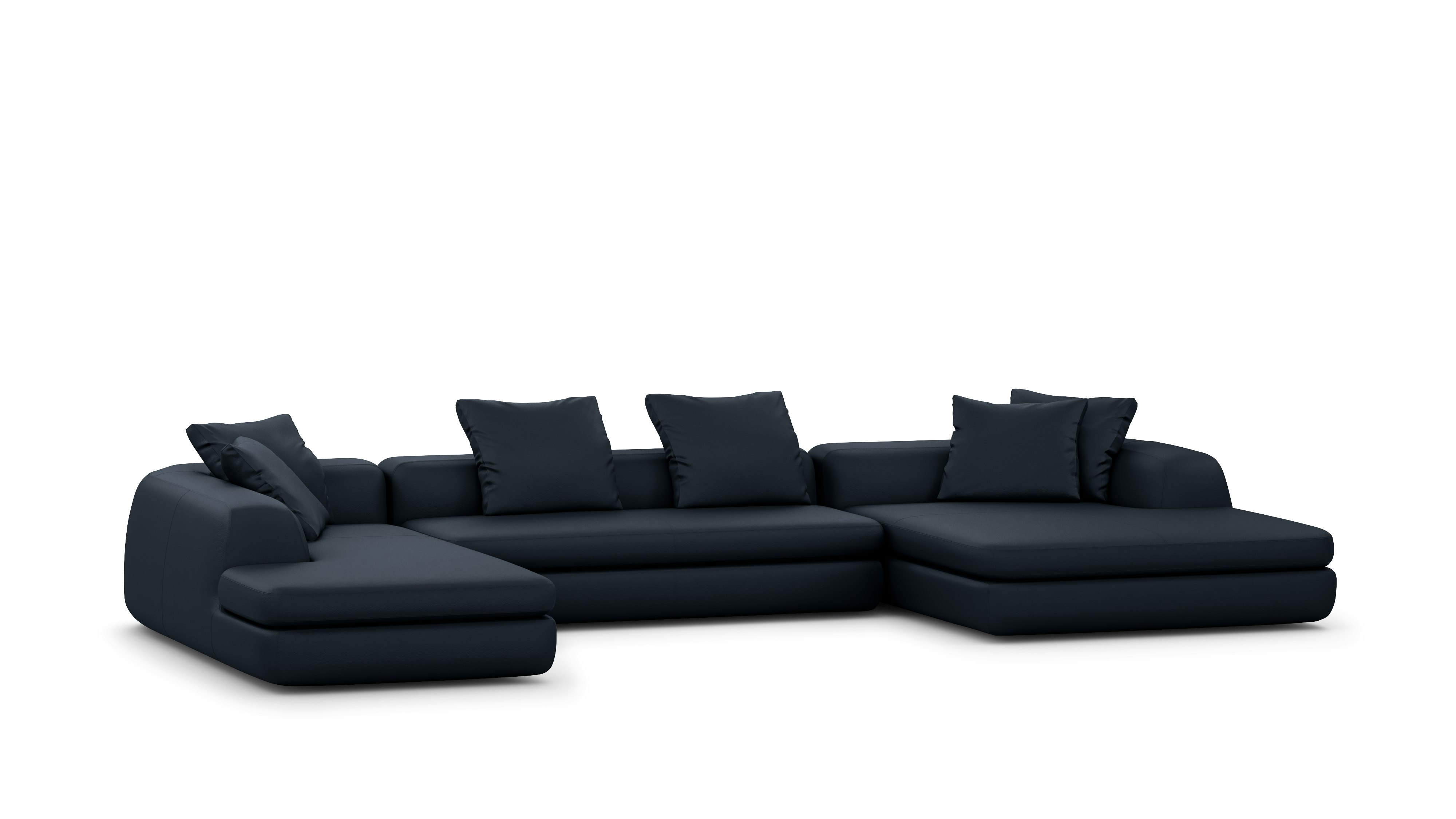 A Atlason Americano Asymmetrical Double Chaise Sectional in sail viewed from an angle.