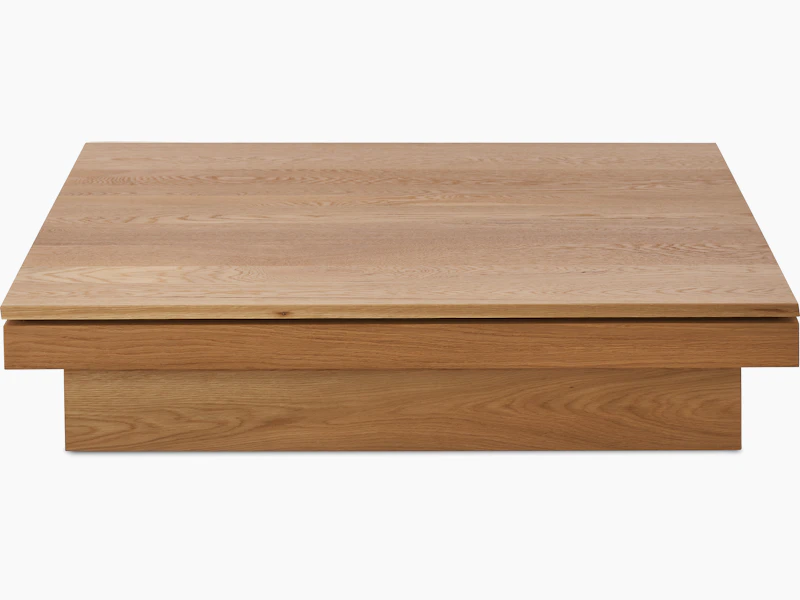 Pawson Drift Coffee Table with white oak base and top, viewed from the front.