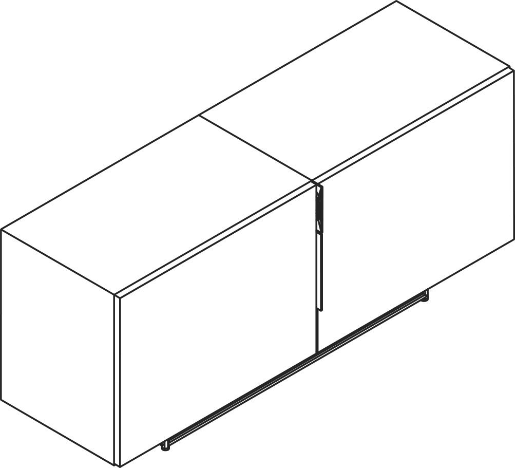 A line drawing - Domino Credenza | 2 Wide