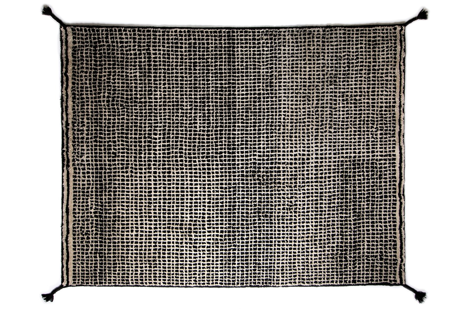 Grid Handknotted Wool Rug